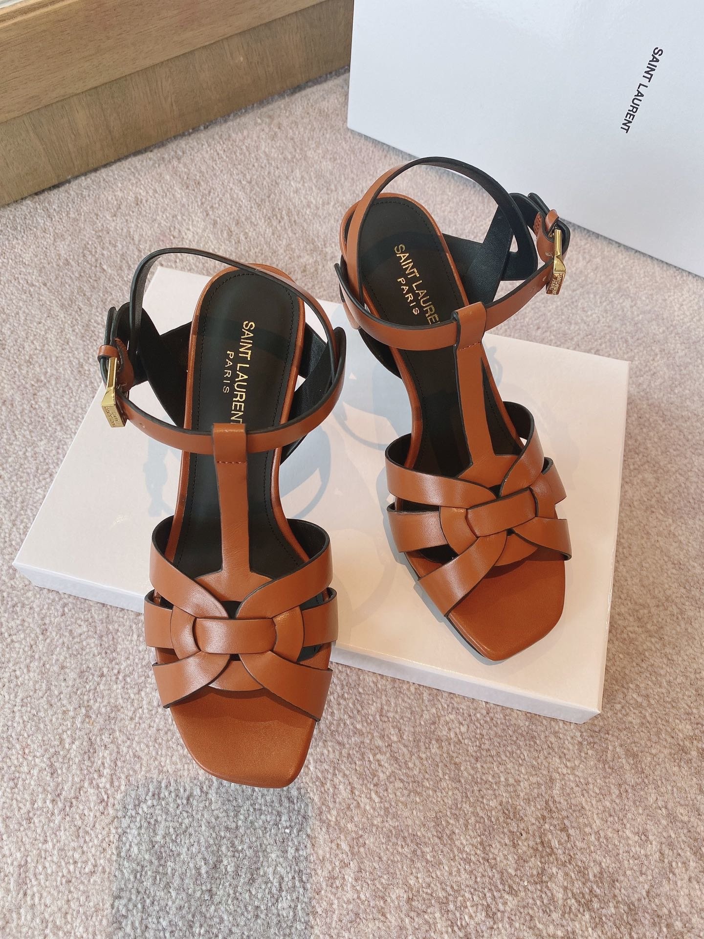 Yves Saint Laurent Women's Tribute Sandals Brown For Women YSL - Soul Replicas