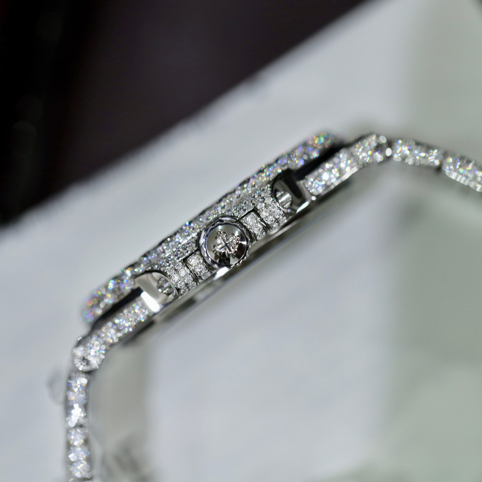 Patek Philippe Best Replica Watch Nautilus 5719 Custom Full Moissanite Diamonds 40mm - Soul Replicas