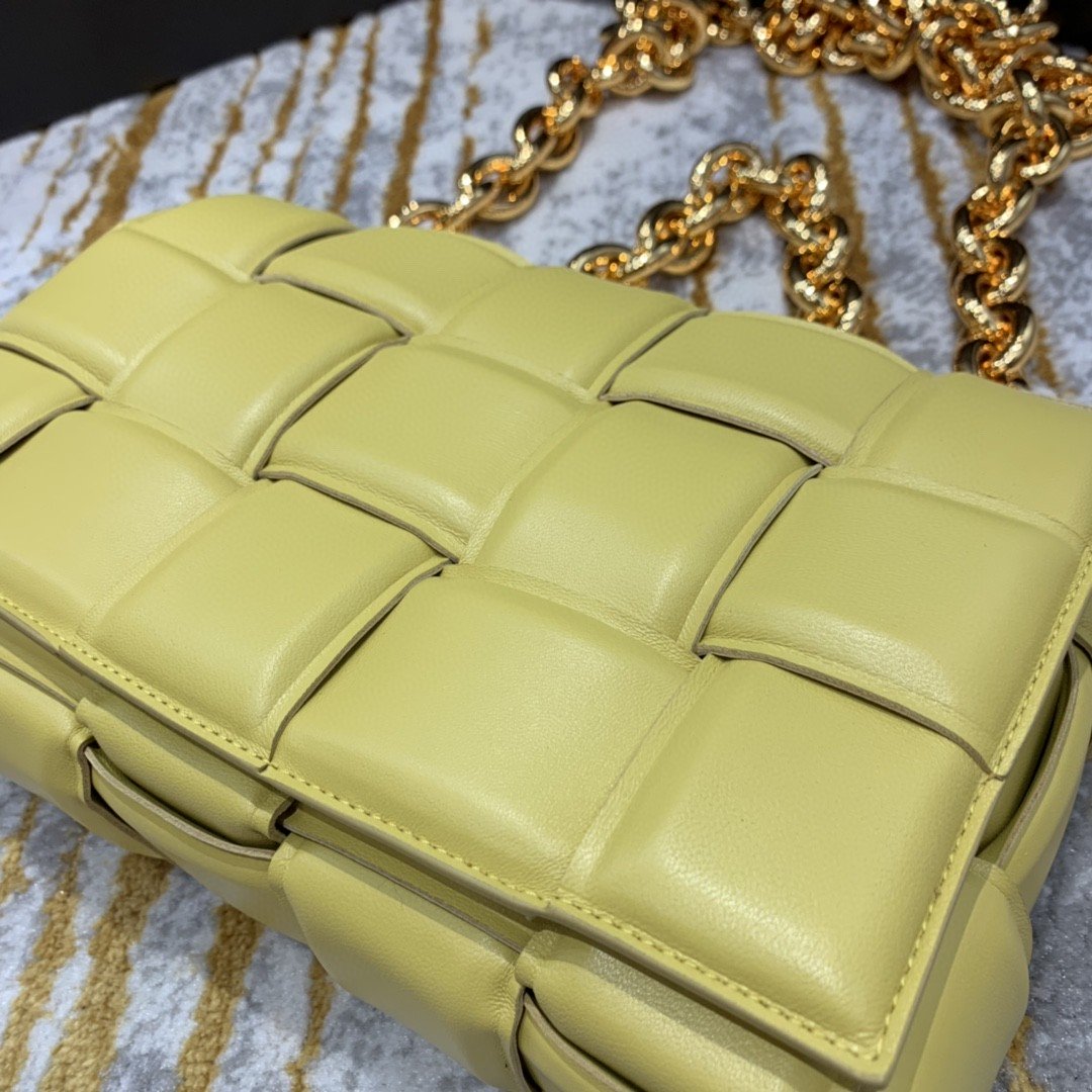 Bottega Veneta Chain Cassette Bag For Women 10.2in/26cm In Yellow - Soul Replicas