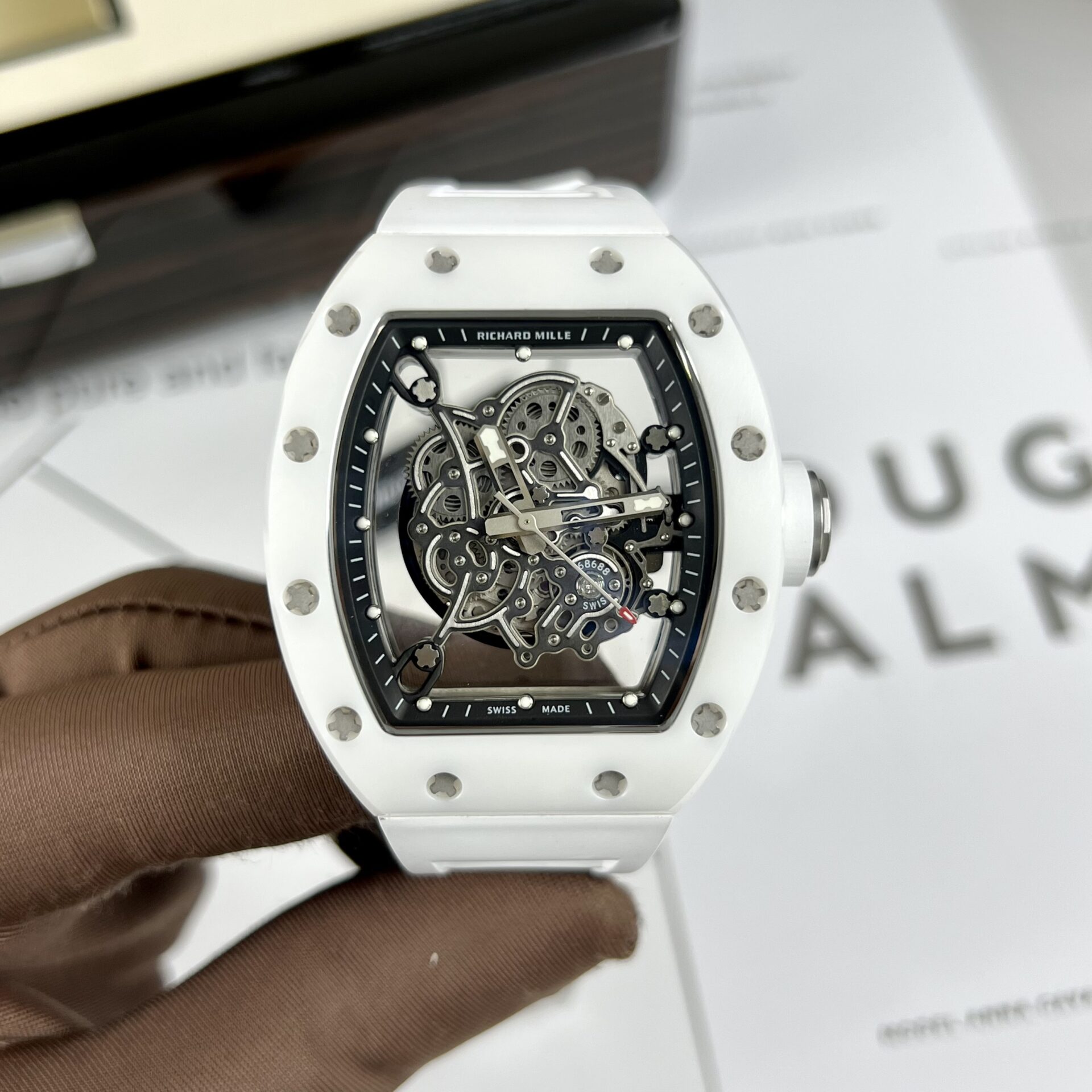 Richard Mille RM055 White High Quality Replica Watch 45mm - Soul Replicas
