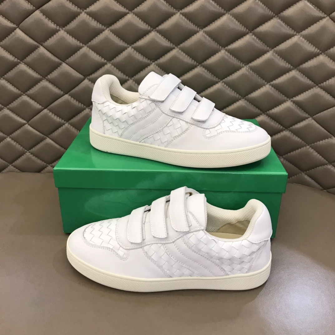 Bottega Veneta Men's Closure Straps With Wave Line Sneakers White For Men - Soul Replicas