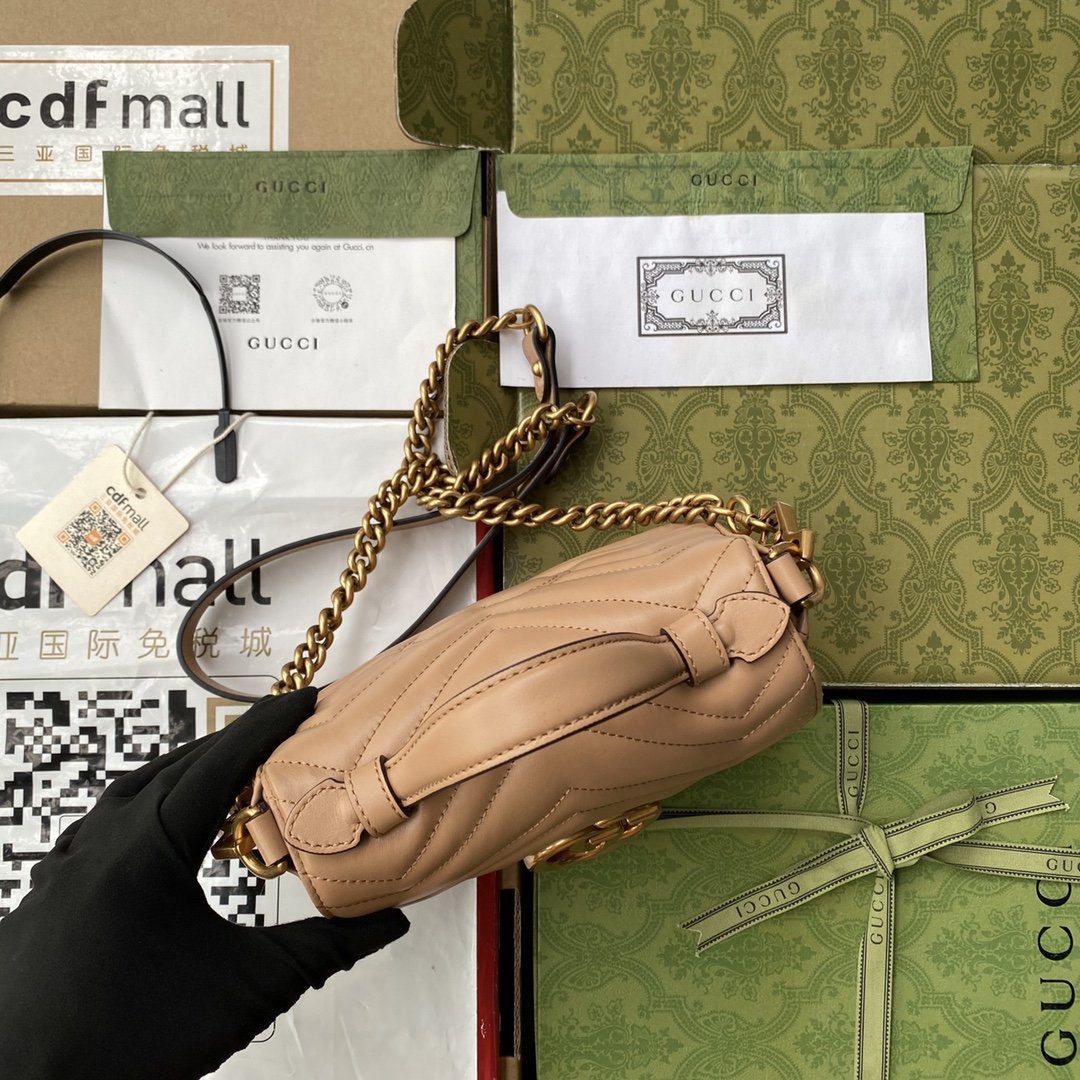 Gucci Marmont Mini Top Handle Bag Beige For Women. Women-s Bags 8.3in/21cm Gucci - Soul Replicas