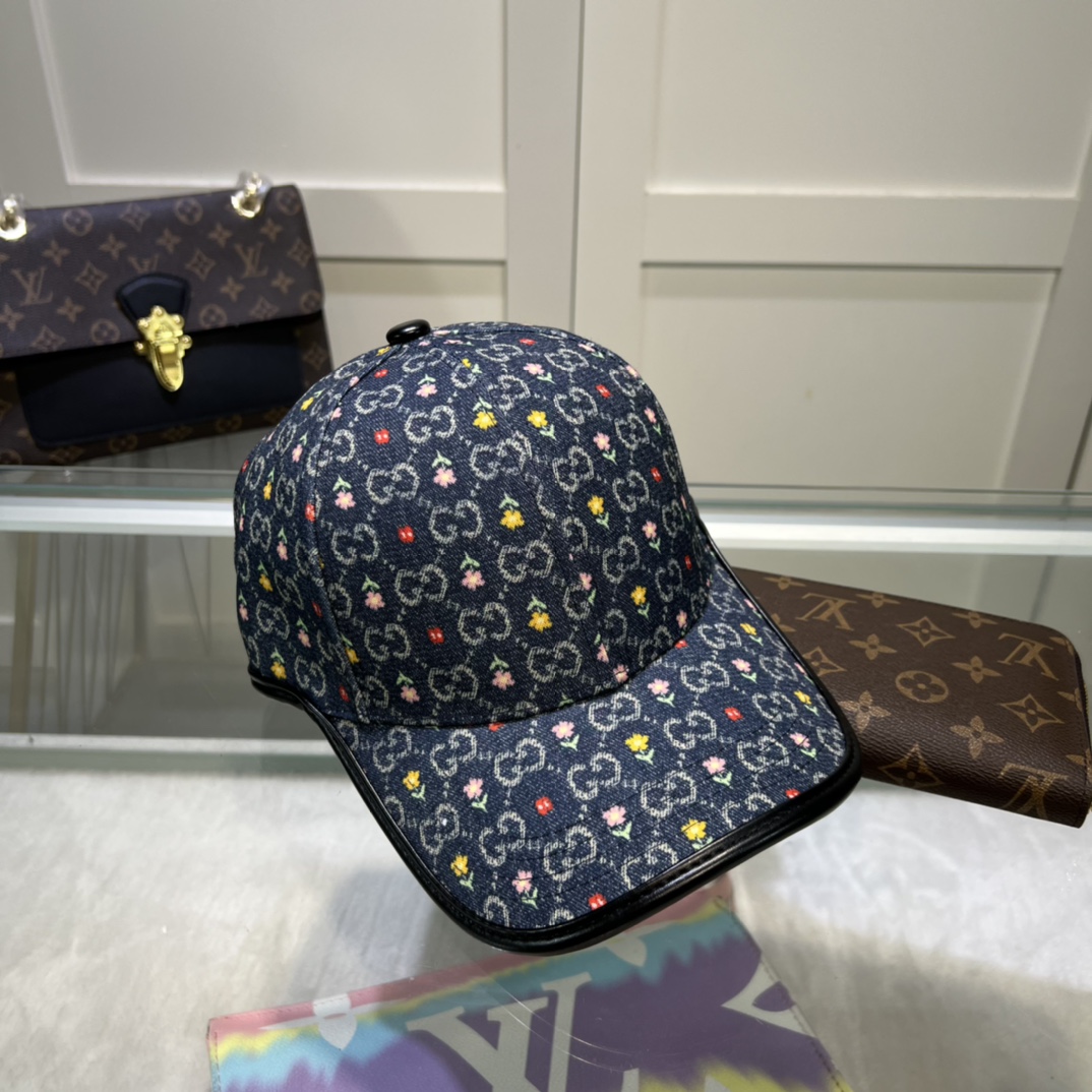 Gucci Baseball Hat With Floral Black Gucci Hat - Soul Replicas