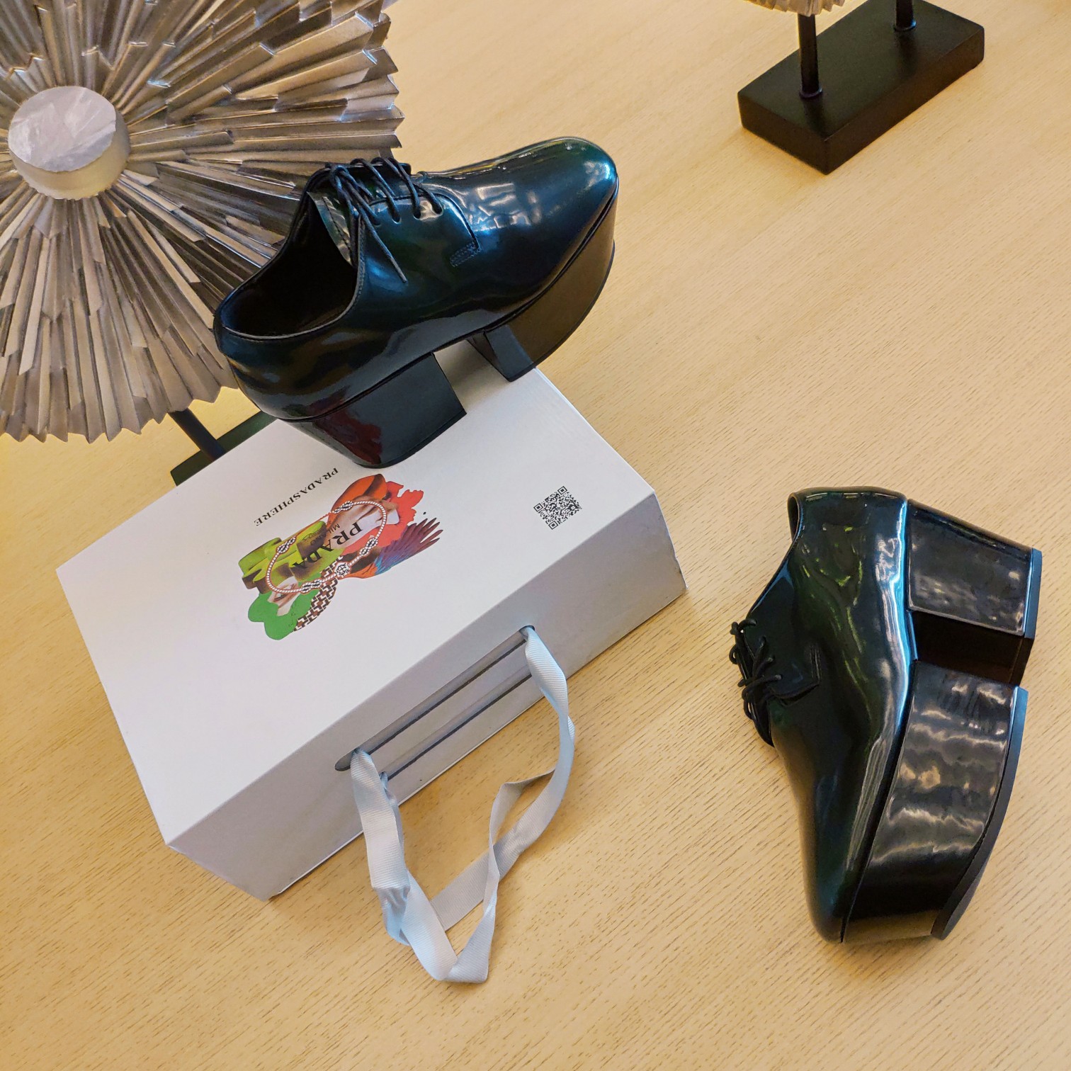 Prada Platform Lace-Ups Shoes Green For Women 2.75in/70mm Prada - Soul Replicas