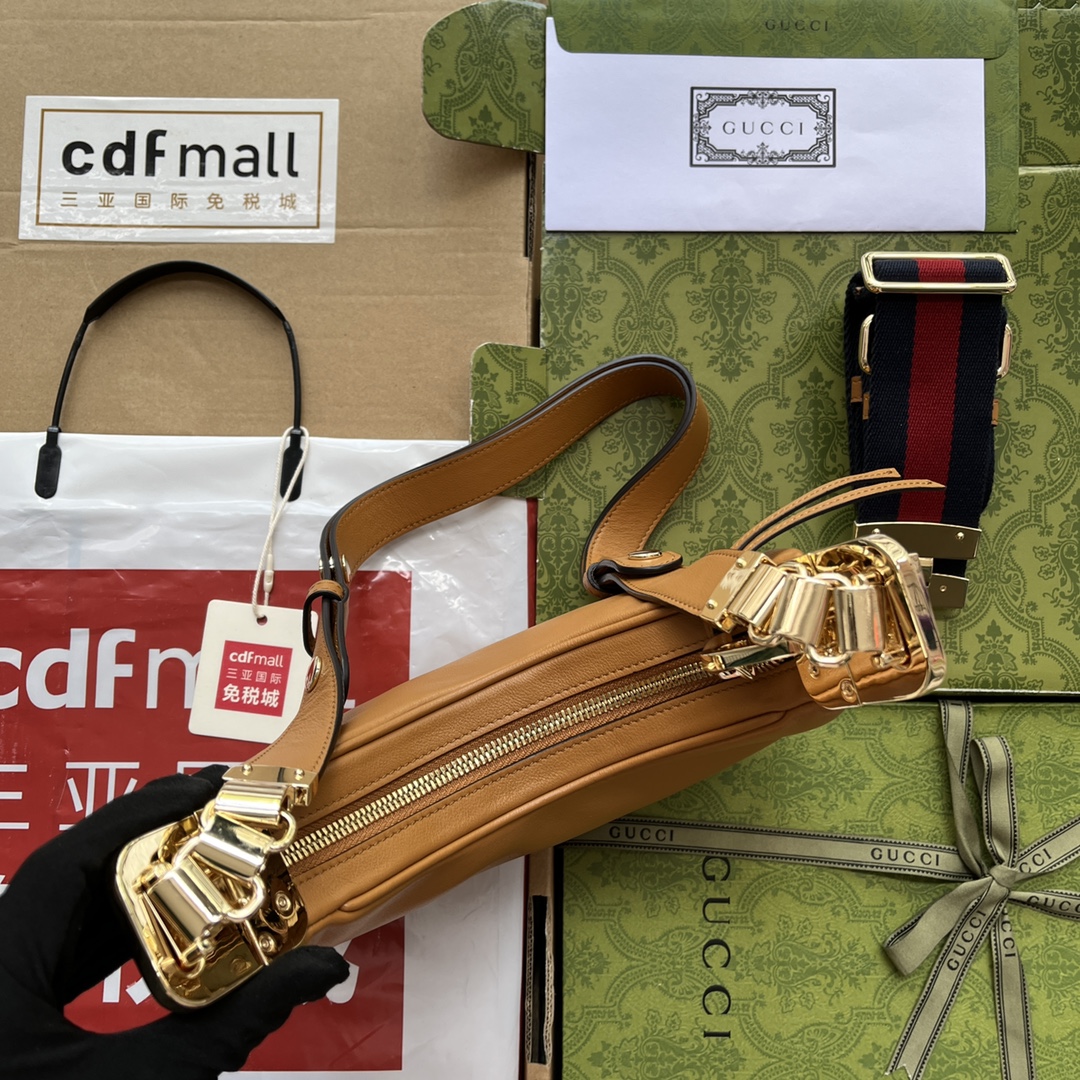 Gucci Atache Small Shoulder Bag Brown For Women. Women-s Bags 9in/23cm Gucci - Soul Replicas