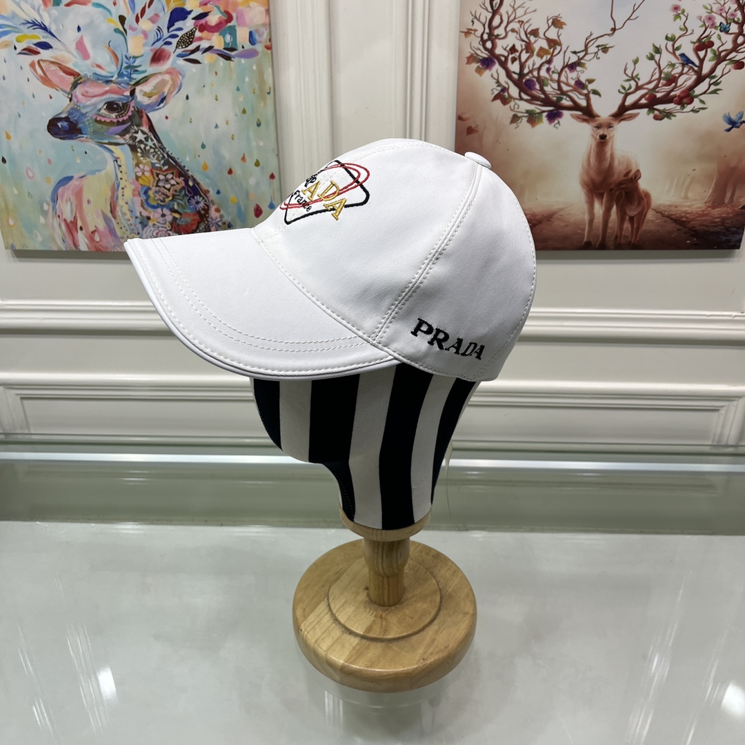 Prada Drill Baseball Cap White Prada Cap - Soul Replicas