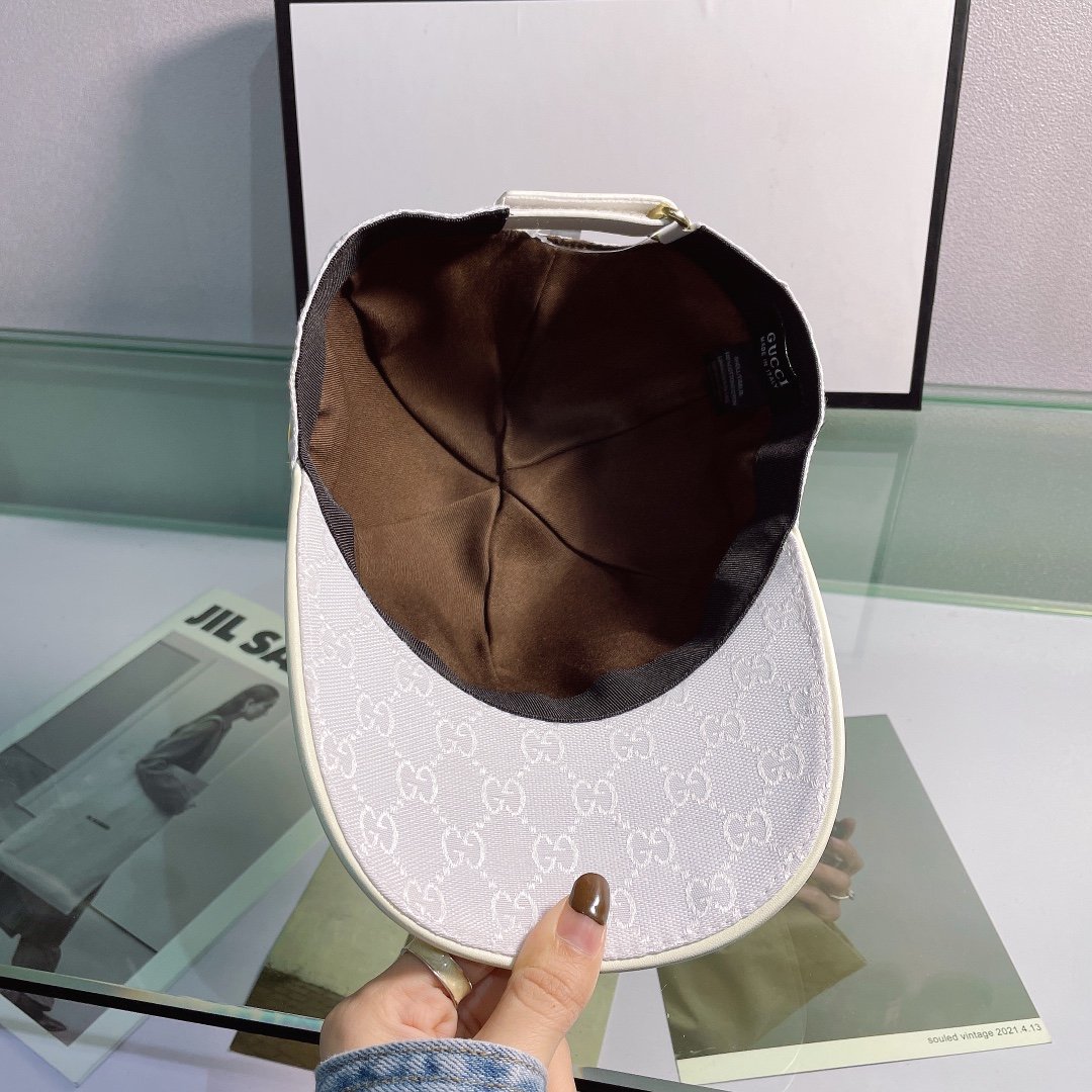 Gucci Canvas Baseball Cap White - Soul Replicas
