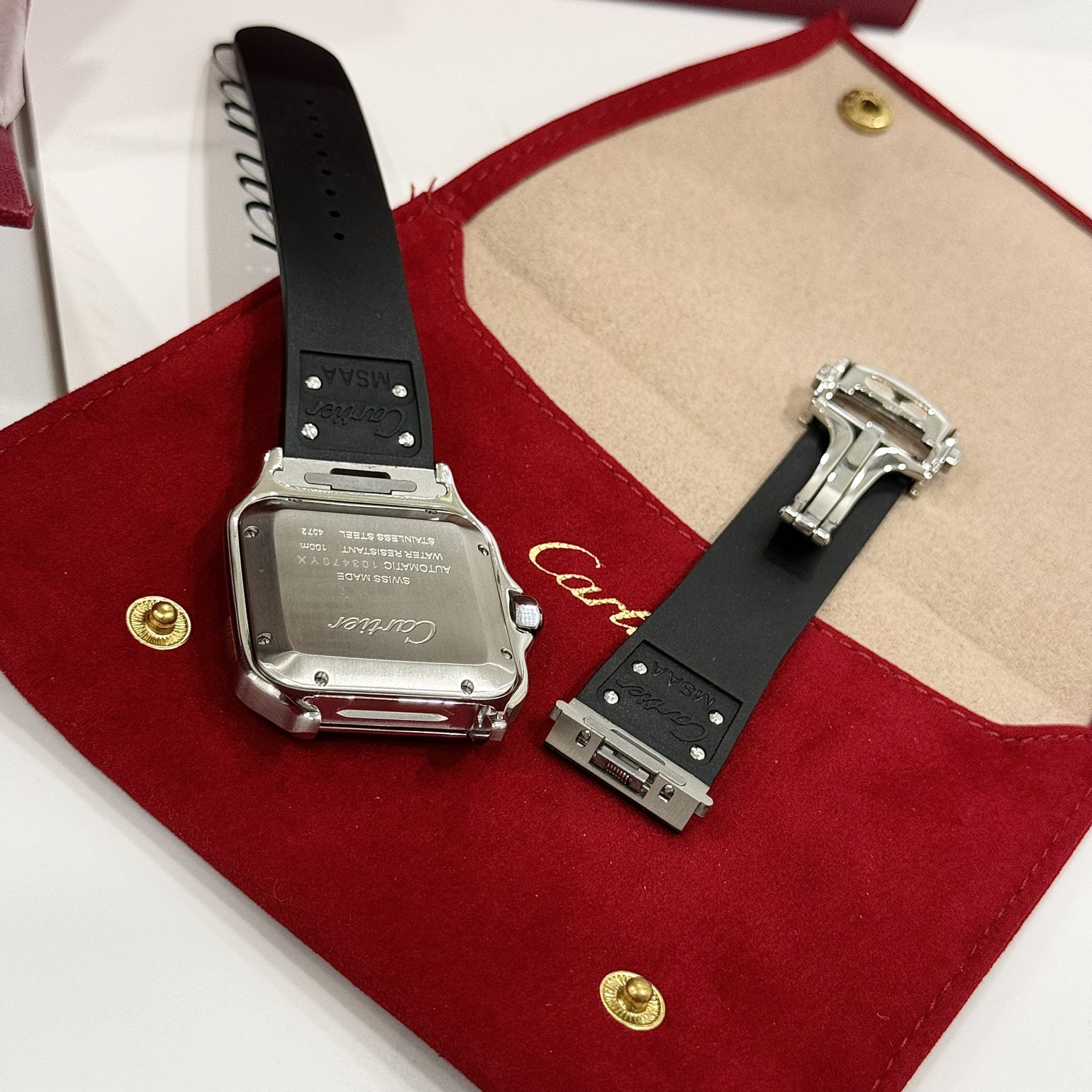 Cartier Replica Watches Santos WSSA0061 Green Dial Rubber Strap BV Factory 39.8mm - Soul Replicas