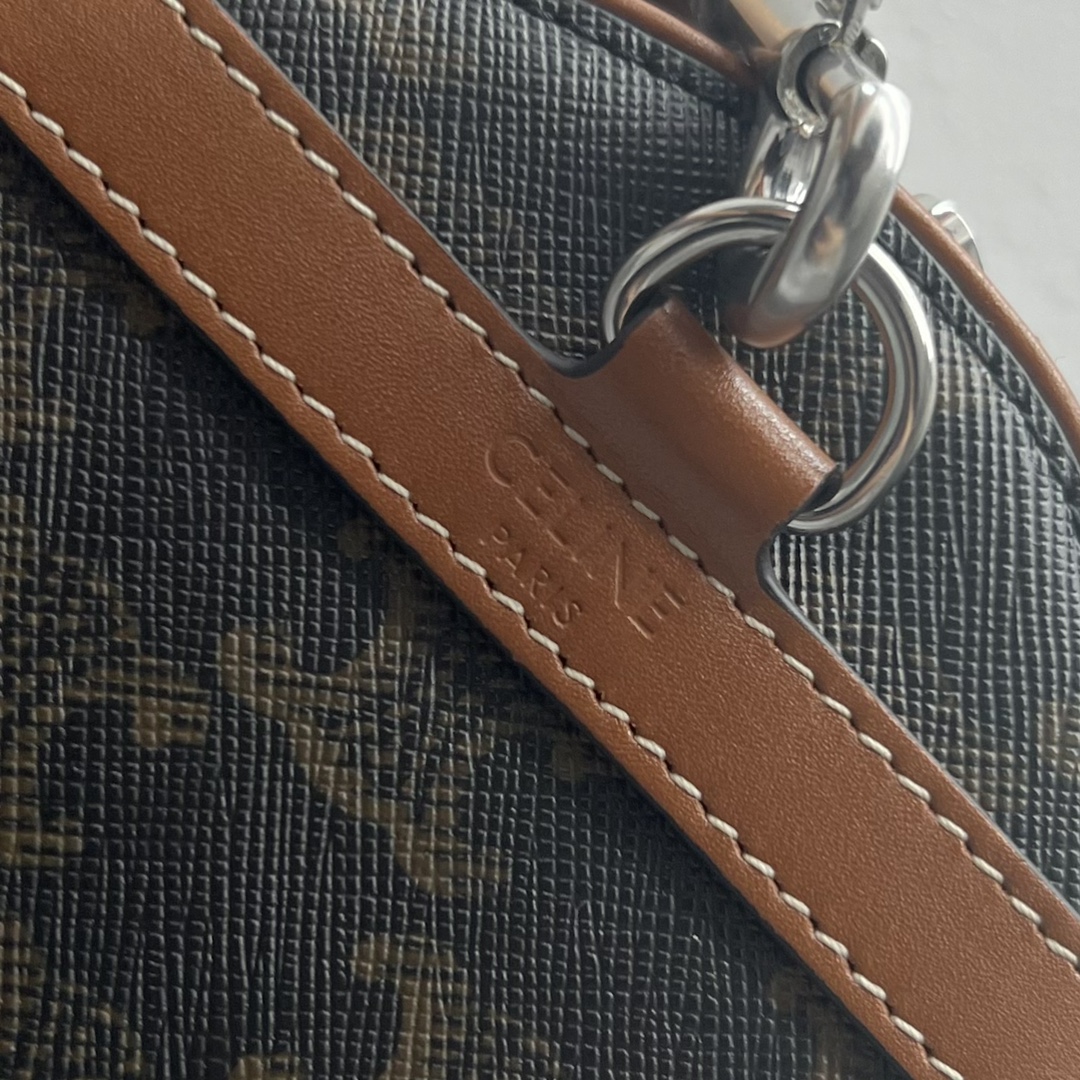 Celine Cylinder Bag In Triomphe Canvas Tan For Women 9in/22cm 110052EJF.04LI - Soul Replicas