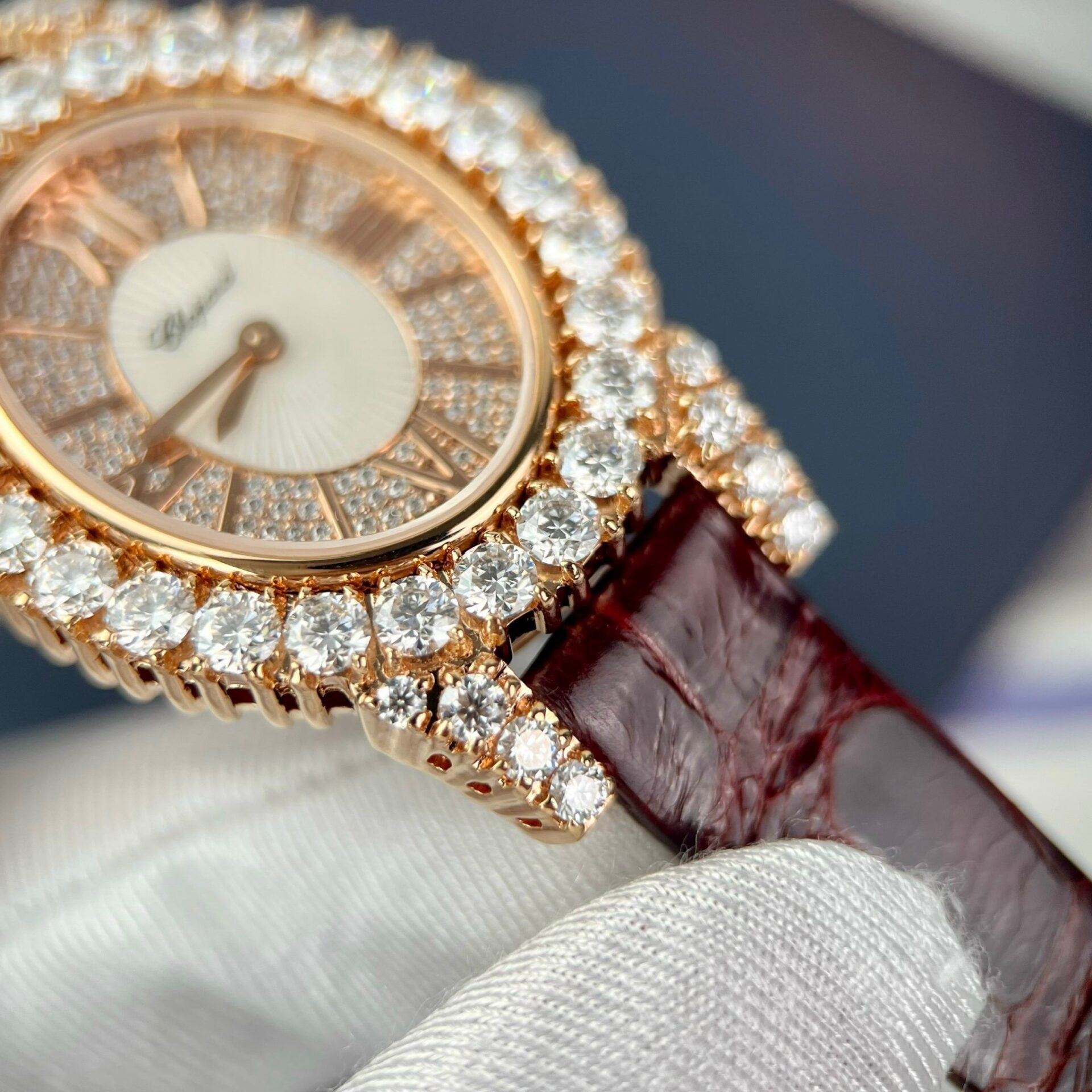 Chopard Replica Watch With Moissanite Diamonds 18K Gold Wrapped 34mm - Soul Replicas