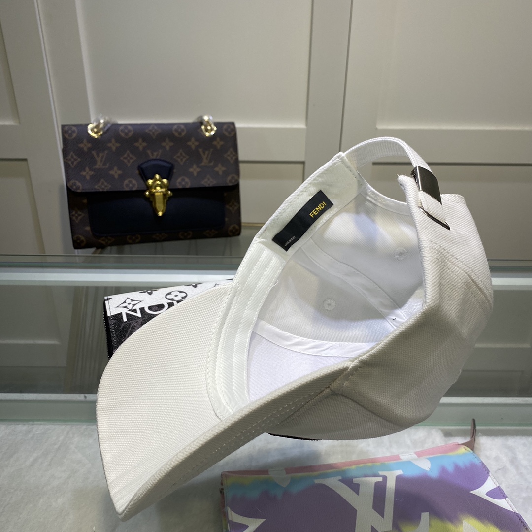 Fendi Baseball Cap White Fendi Cap - Soul Replicas