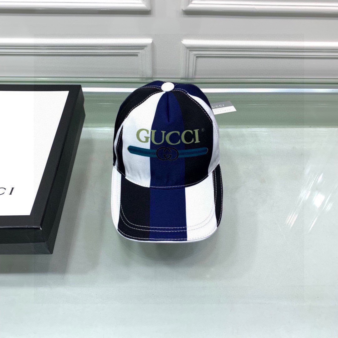 Gucci Canvas Baseball Hat White/Blue Gucci Hat - Soul Replicas