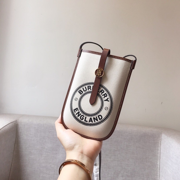 Burberry Logo Graphic Canvas Anne Phone Case With Strap White For Women. Women-s Bags 7.1in/18cm - Soul Replicas