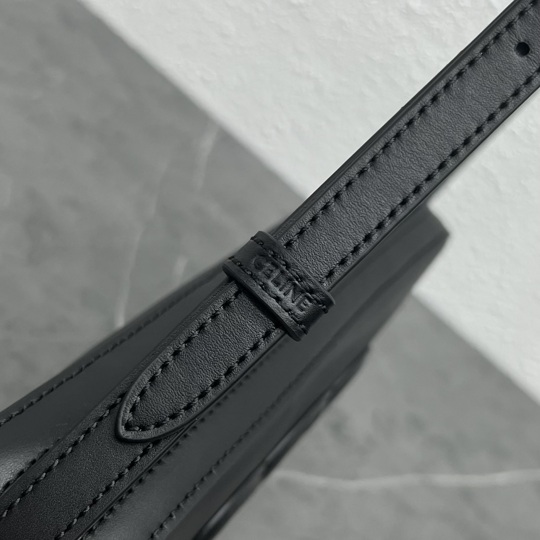 Celine Camera Shoulder Bag Cuir Triomphe Black For Women 10in/26cm - Soul Replicas