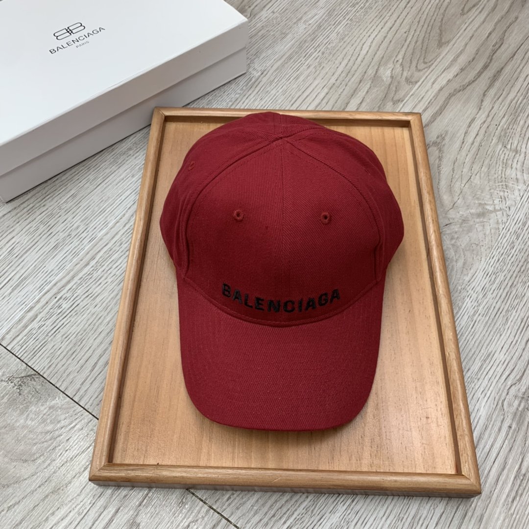 Balenciaga Logo Front Cap In Red - Soul Replicas