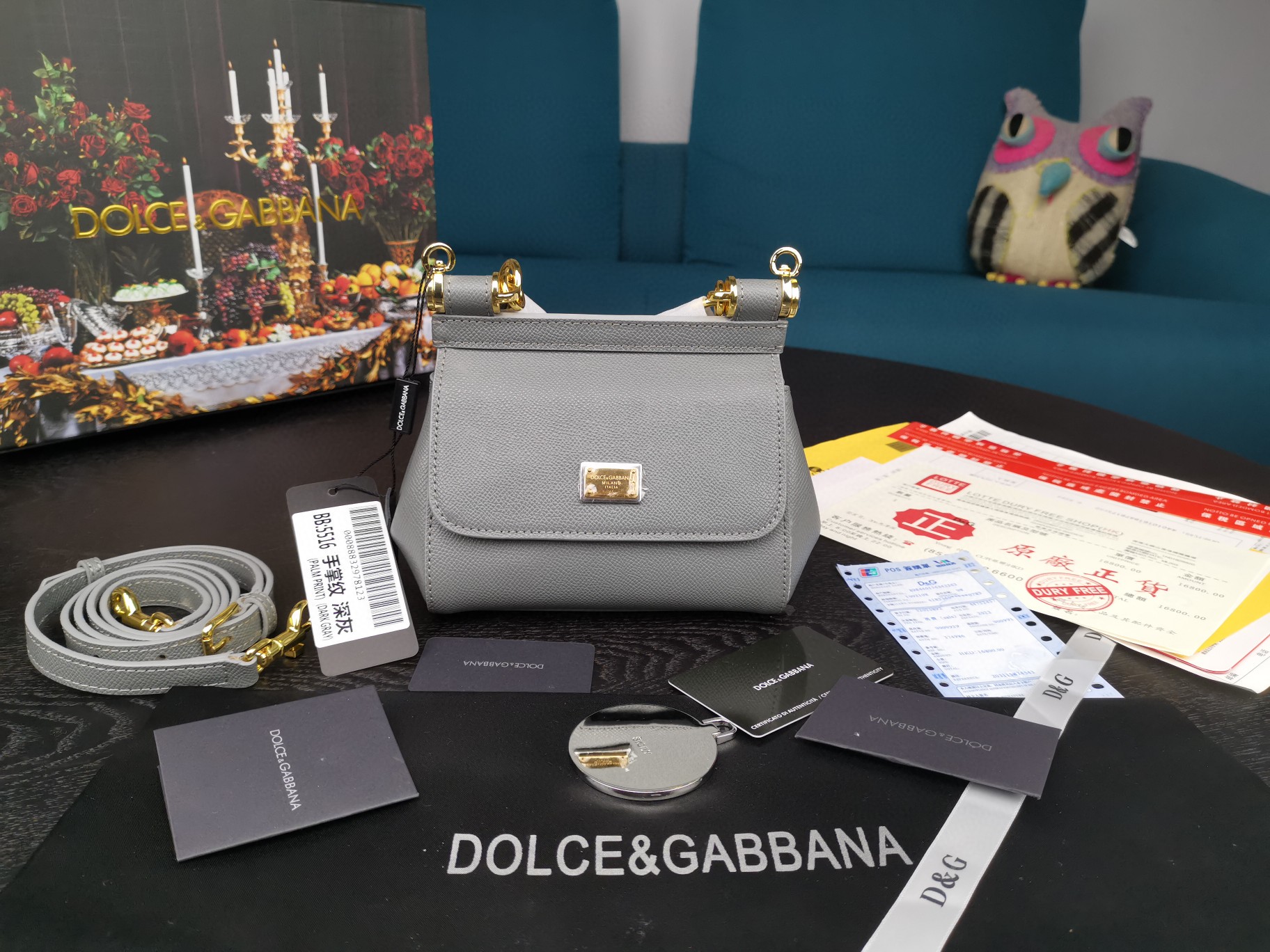 Dolce & Gabbana Small Sicily Bag In Dauphine Gray For Women 7.5in/19cm DG - Soul Replicas
