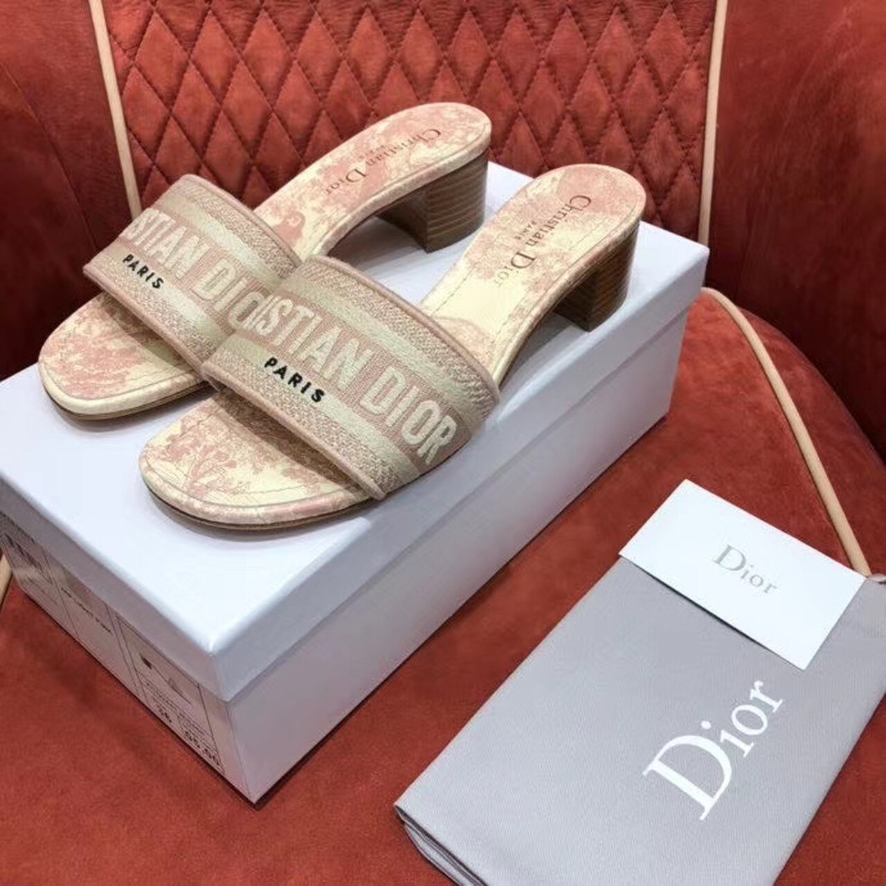 Christian Dior Dway Heeled Slide Pink For Women CD - Soul Replicas