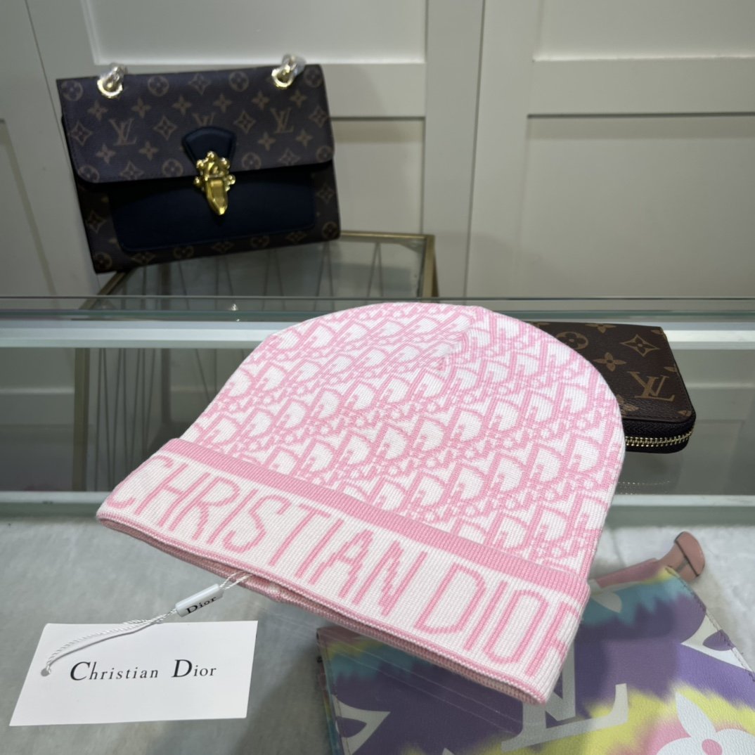 Dior Pompom Beanie In Pink - Soul Replicas