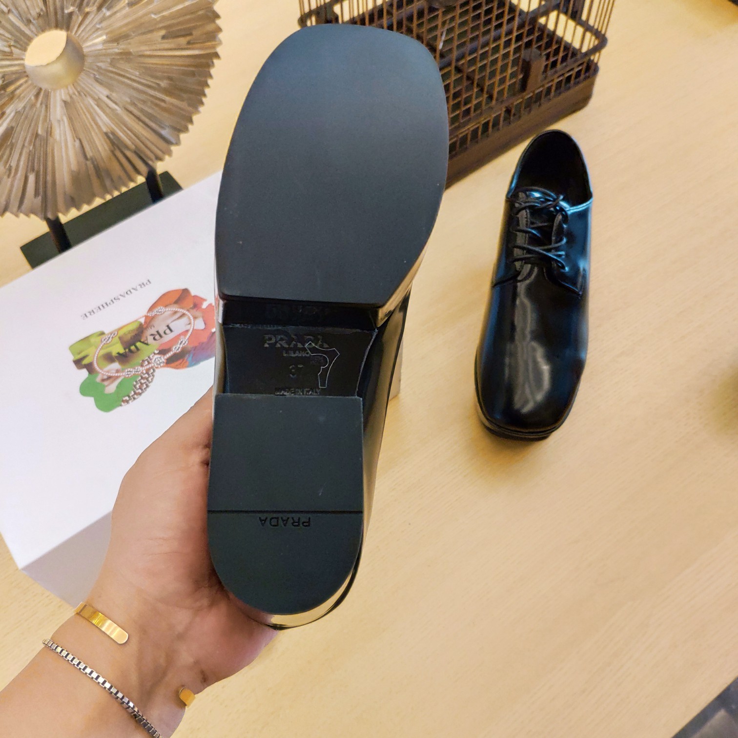 Prada Platform Lace-Ups Shoes Black For Women 2.75in/70mm Prada - Soul Replicas