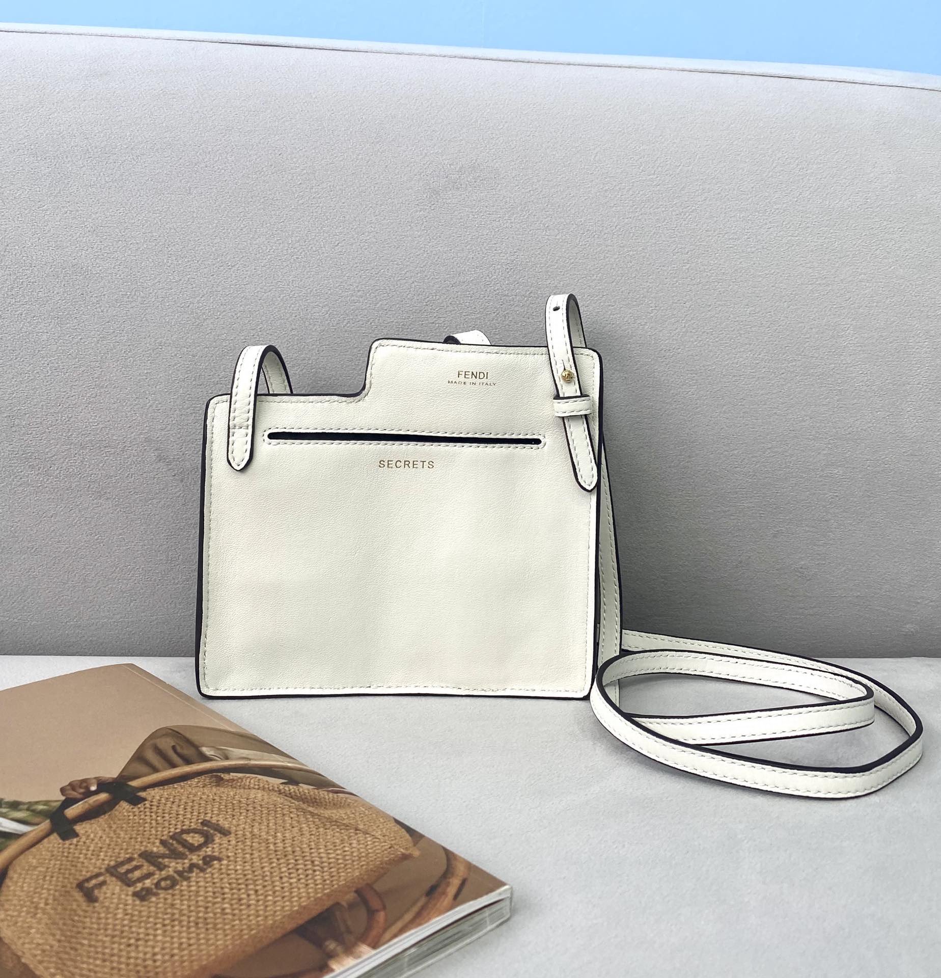 Fendi Bustine 2 Pockets Mini White Bag For Woman 16cm/6in - Soul Replicas