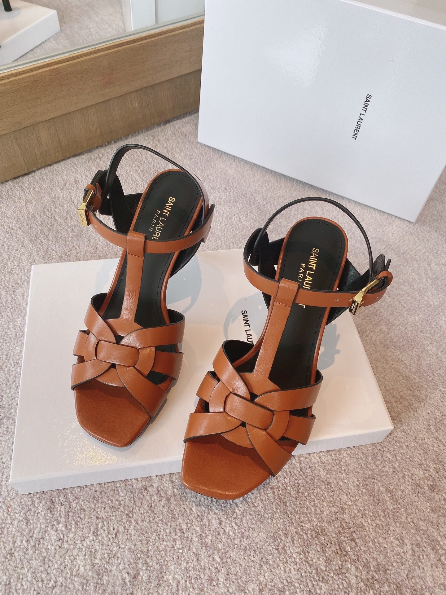 Yves Saint Laurent Women's Tribute Sandals Brown For Women YSL - Soul Replicas