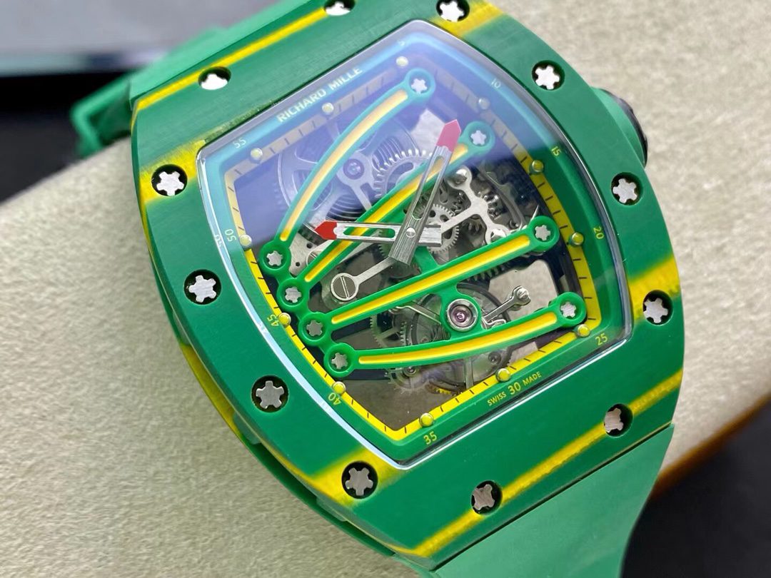 Richard Mille Replica Watch RM59-01 Yohan Blake Tourbillon Carbon Green 43x50mm - Soul Replicas