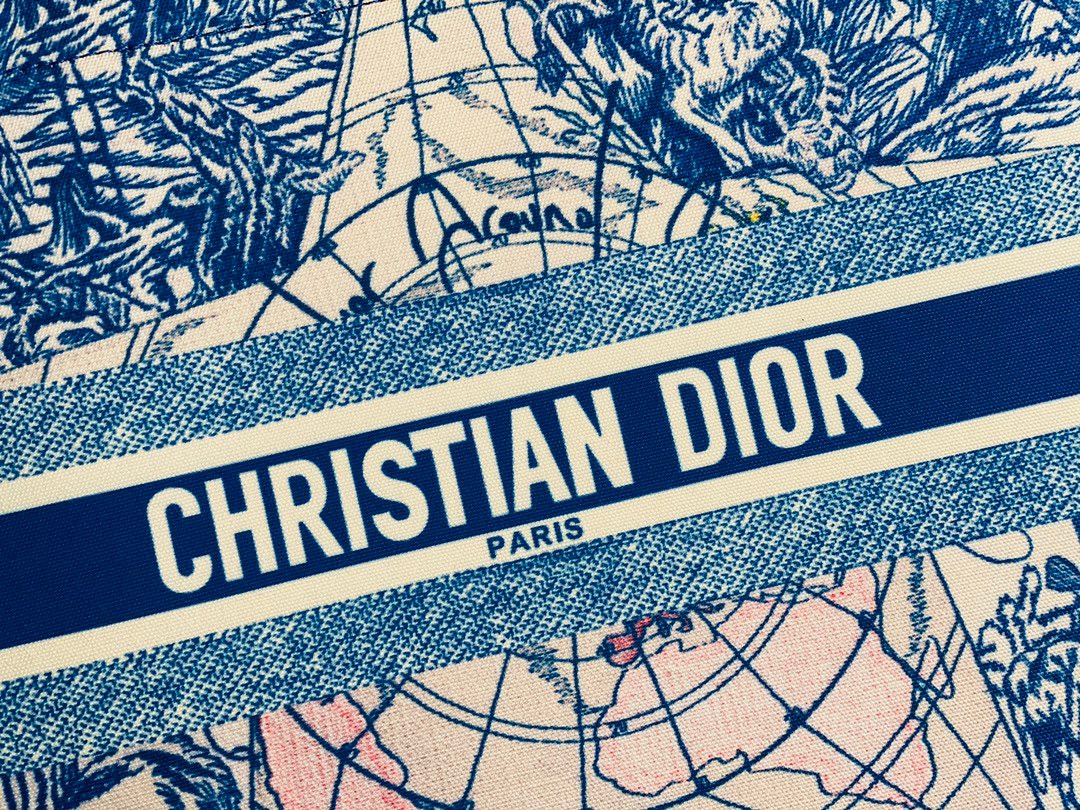 Christian Dior Large Dior Book Tote Blue For Women 16.5in/42cm CD M1286ZRIW - Soul Replicas