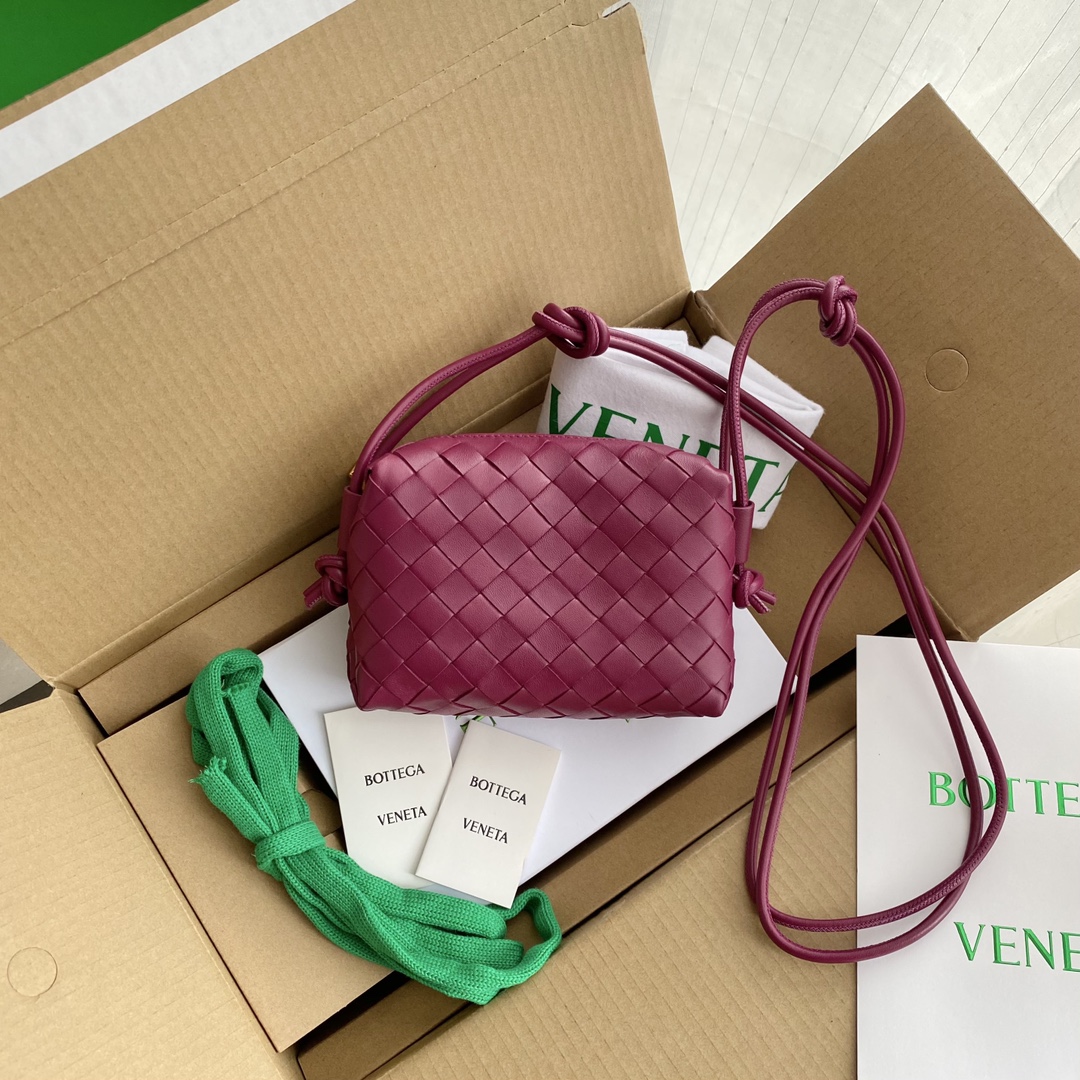 Bottega Veneta Mini Loop Camera Bag Pink. For Women. Women's Bags 6.7in/17cm - Soul Replicas