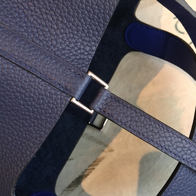 Hermes Picotin Lock 18 Dark Blue Clemence Palladium Hardware For Women 7.5in/19cm - Soul Replicas