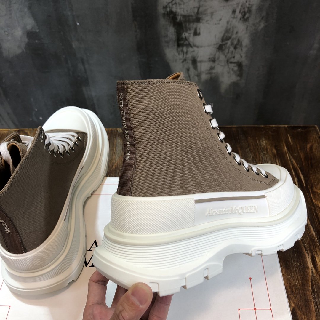 Alexander McQueen Tread Slick Boot Cotton Brown For Women - Soul Replicas