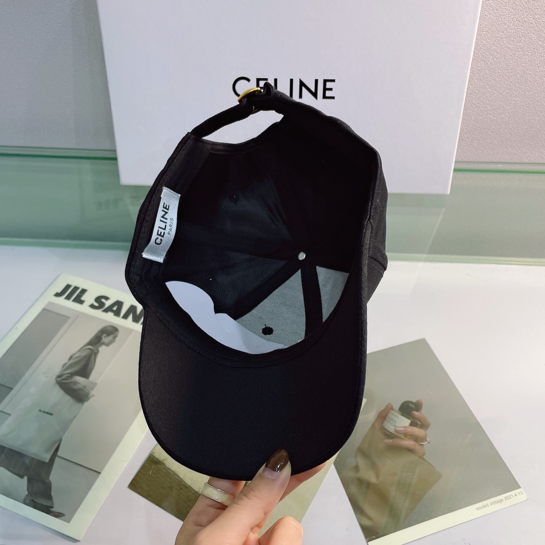 Celine Baseball Cap In Cotton Black - Soul Replicas