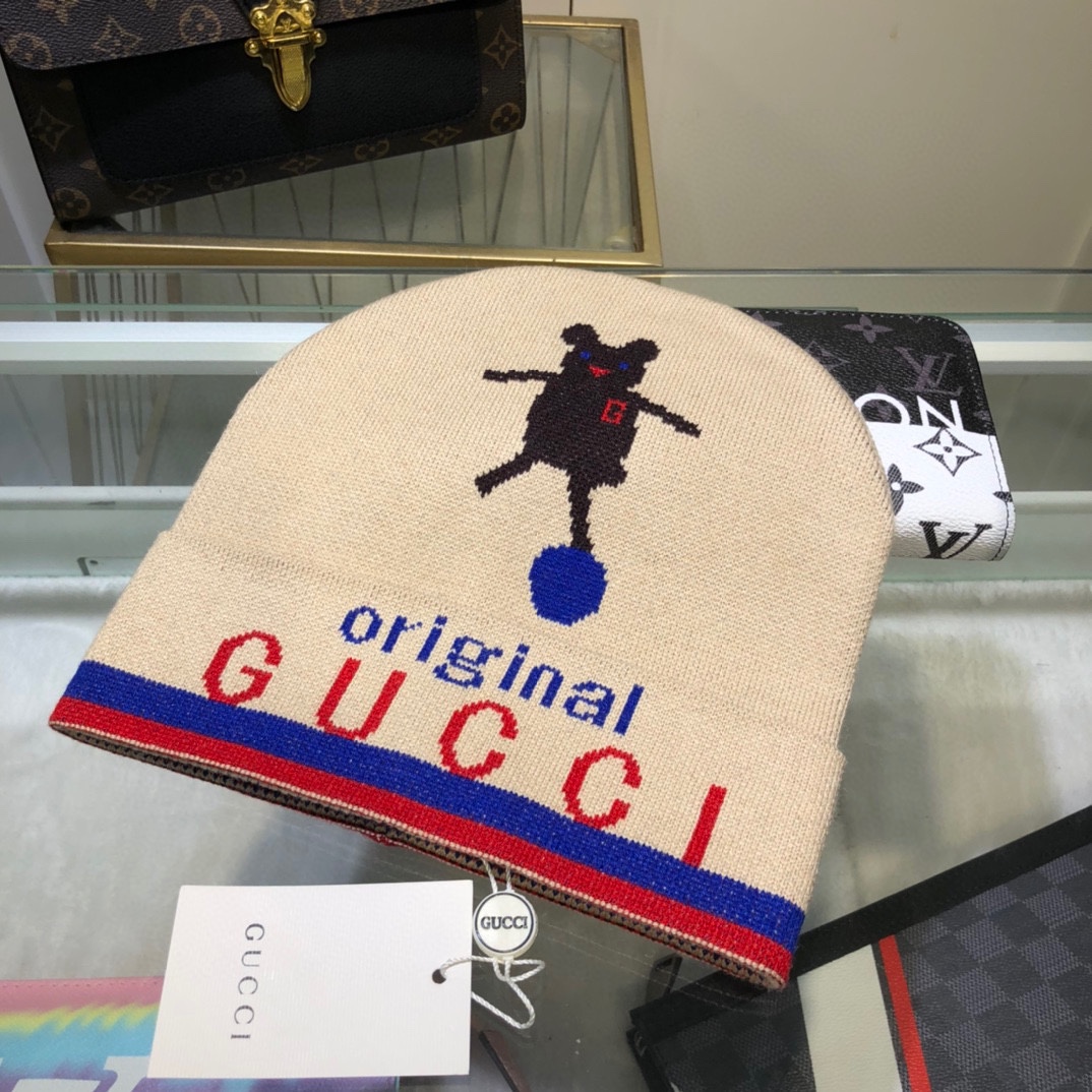 Gucci Beanie Cashmere In Beige - Soul Replicas