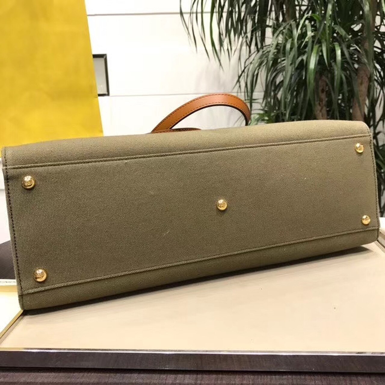 Fendi Peekaboo X-Tote Canvas Bag Khaki For Women. Women-s Handbags. Shoulder Bags 16.1in/41cm FF 8BH374 - Soul Replicas