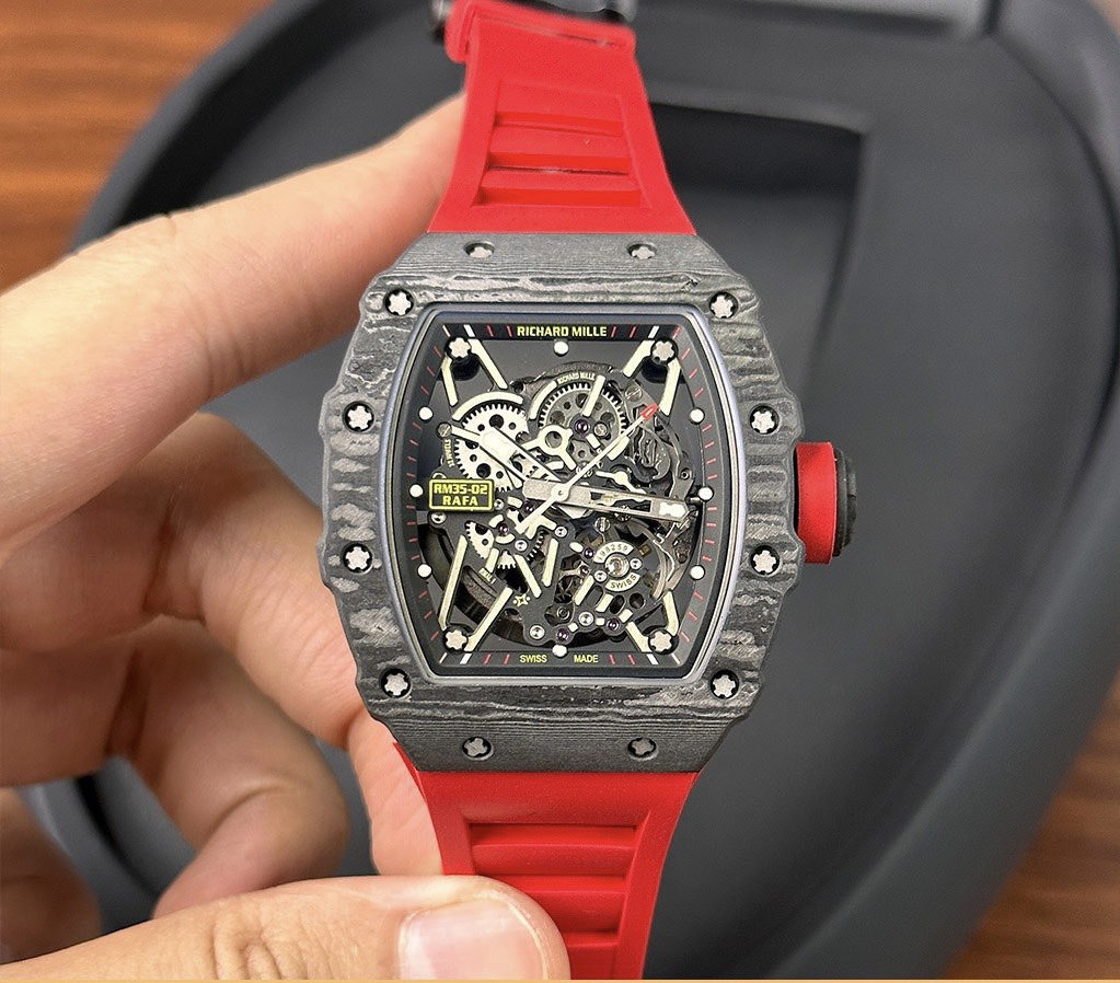 Richard Mille RM35-02 Replica Watch Skeleton Red Rubber Strap 44mm - Soul Replicas