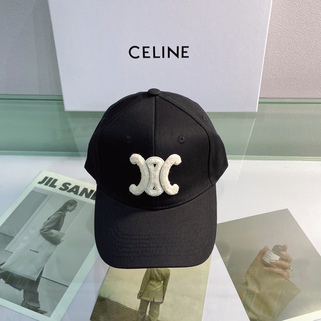 Celine Baseball Cap In Cotton Black - Soul Replicas