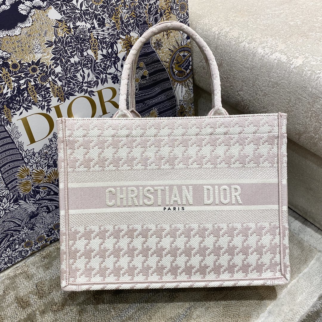 Christian Dior Medium Dior Book Tote Pastel Houndstooth Embroidery. Pastel. For Women Women's Handbags. Shoulder Bags. 36cm CD - Soul Replicas