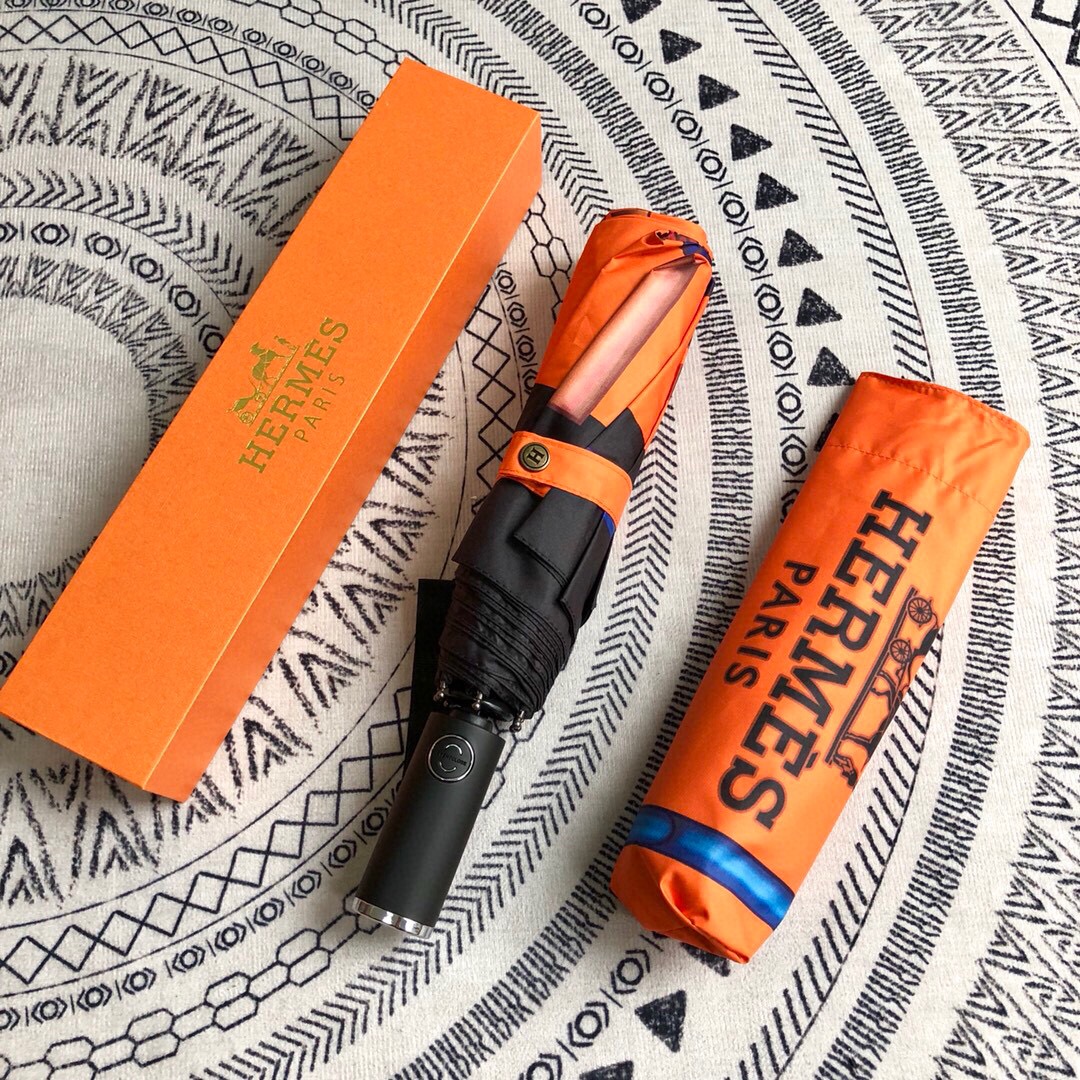 Hermes Pluie De H Folding Umbrella Orange - Soul Replicas