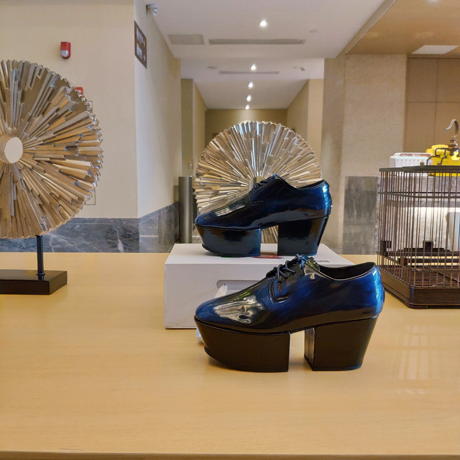 Prada Platform Lace-Ups Shoes Blue For Women 2.75in/70mm Prada - Soul Replicas