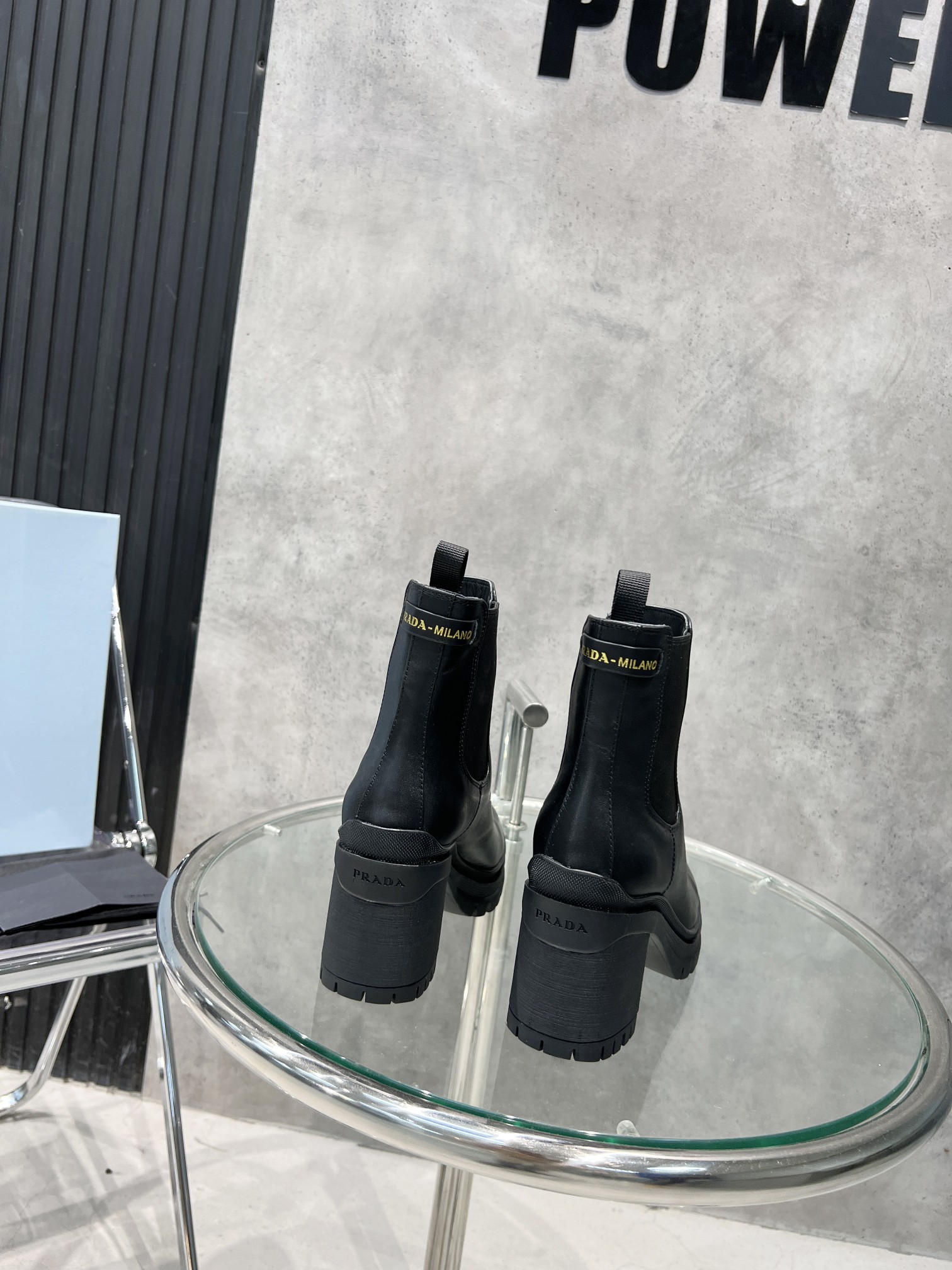 Prada Lug Sole Chelsea Boots Black For Women 2.3in/55mm Prada 0400014408655 - Soul Replicas