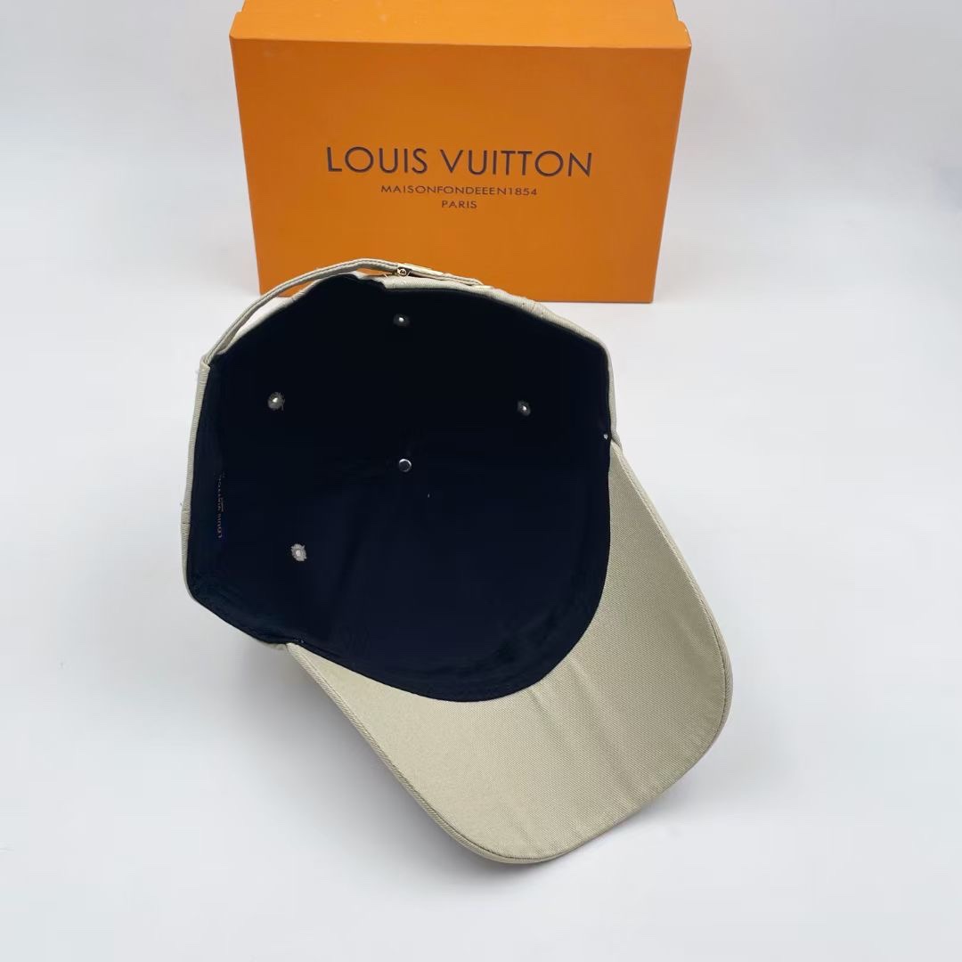 Louis Vuitton Embroidered Logo Baseball Cap Beige LV Cap - Soul Replicas