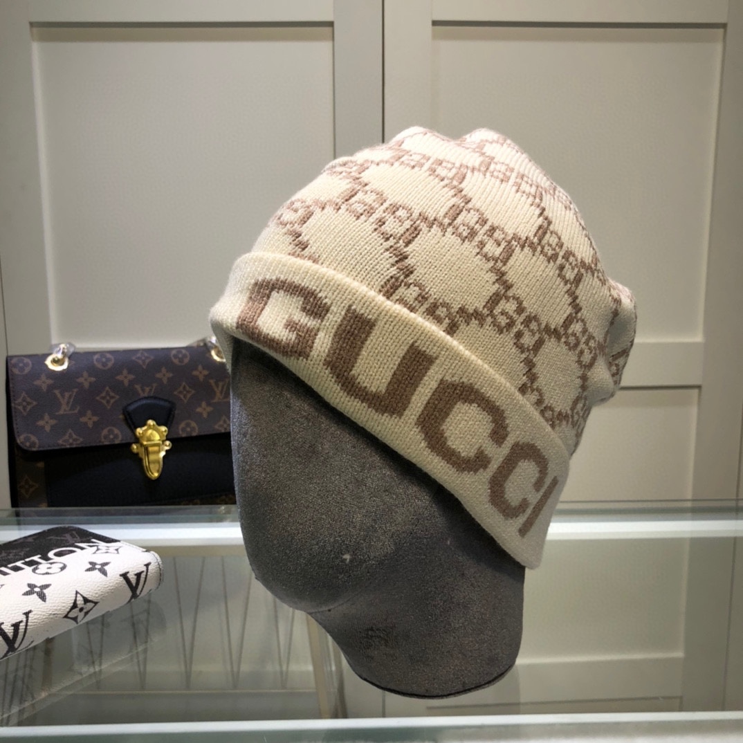 Gucci Beanie Cashmere In Beige - Soul Replicas