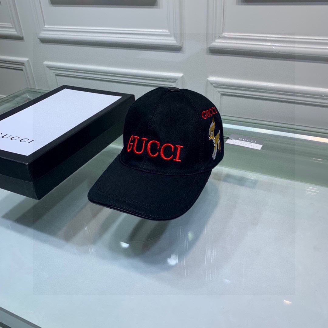 Gucci Bambi Embroidered Baseball Hat Balck Gucci Hat - Soul Replicas