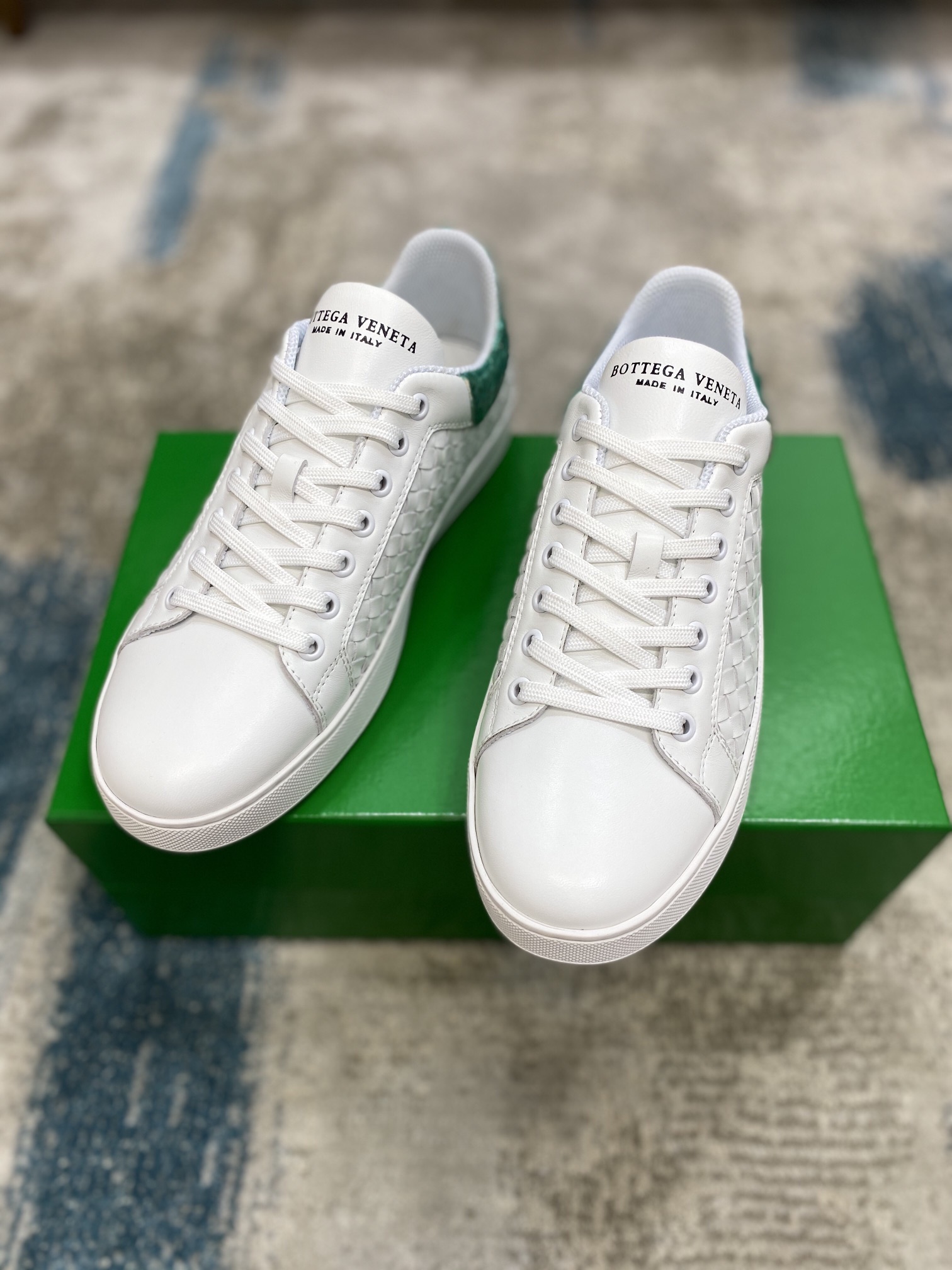 Bottega Veneta Men's With Fin Sneakers White Green For Men - Soul Replicas