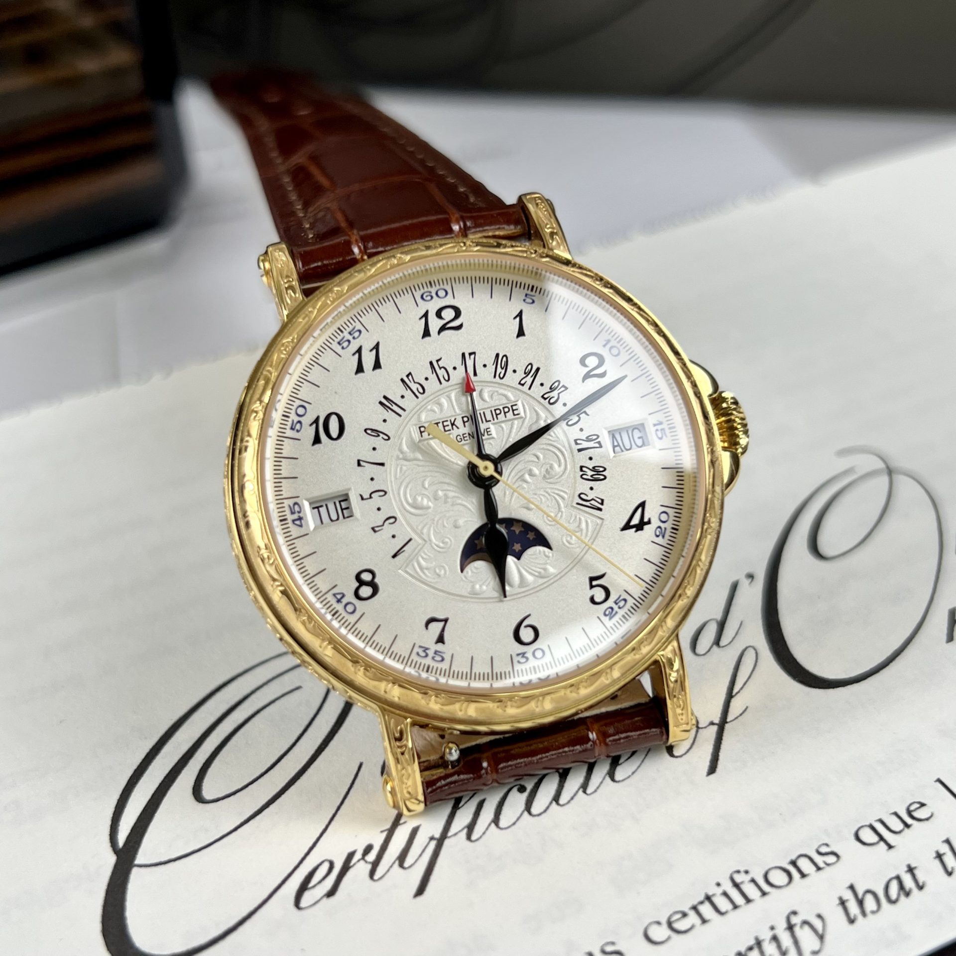 Patek Philippe Replica Watch Grand Complications 5160R Leather Strap 38mm - Soul Replicas