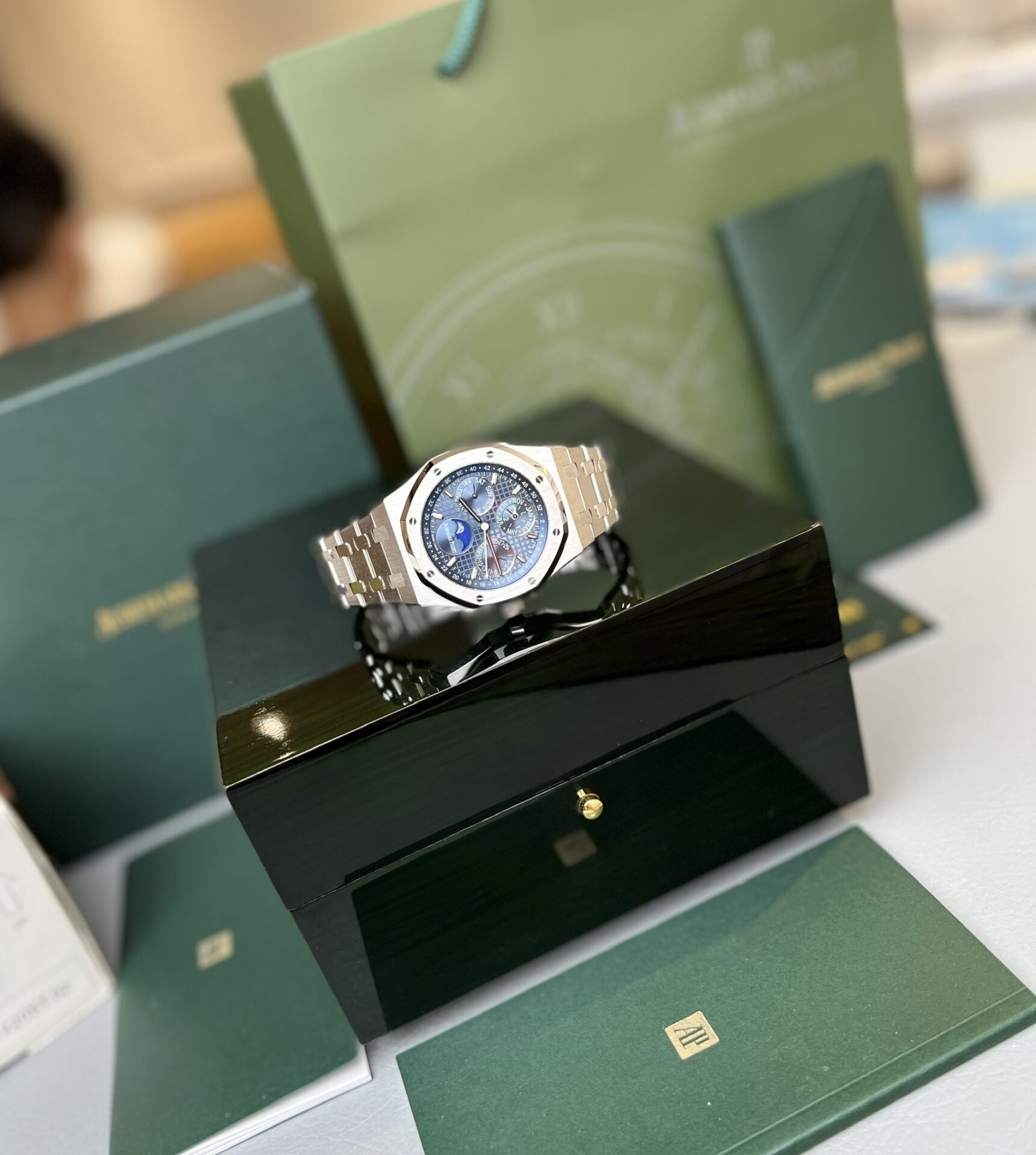 Audemars Piguet Replica Watches Royal Oak 26574ST Blue Dial 41mm - Soul Replicas