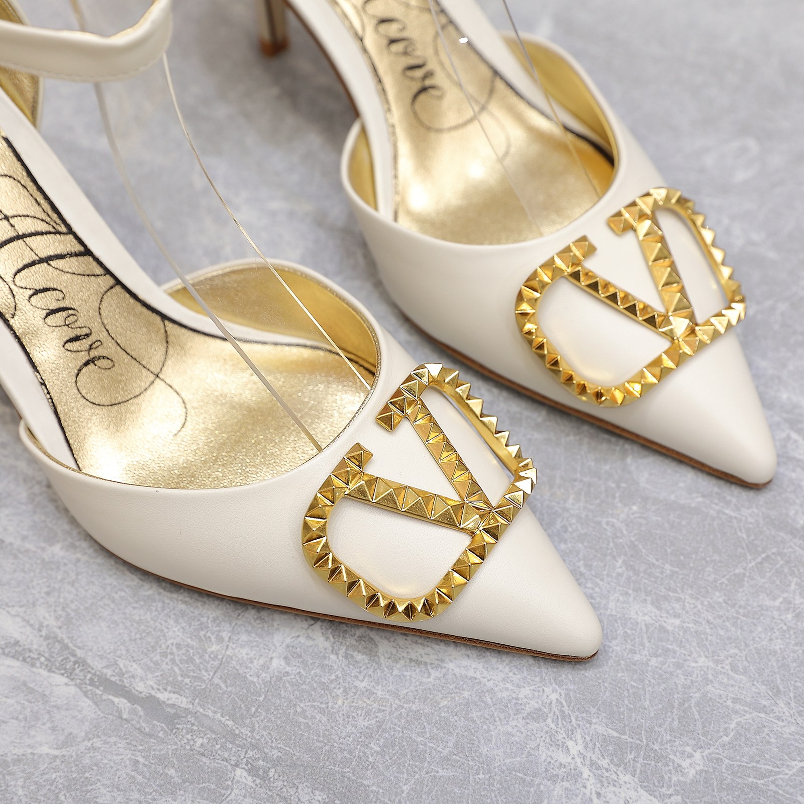 Valentino Garavani Rockstud Alcove Pumps White For Women - Soul Replicas