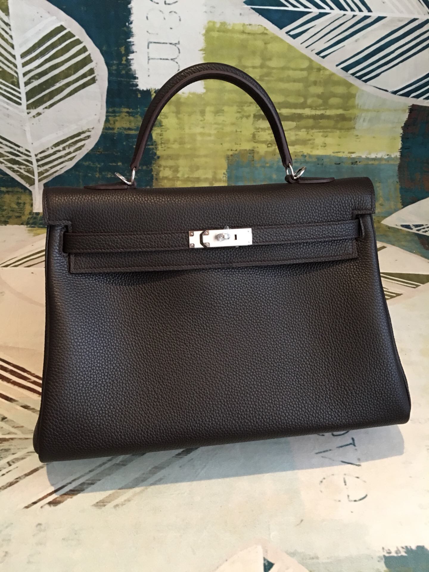 Hermes Kelly Retourne 35 Black Togo Palladium Hardware For Women 13.7in/35cm - Soul Replicas