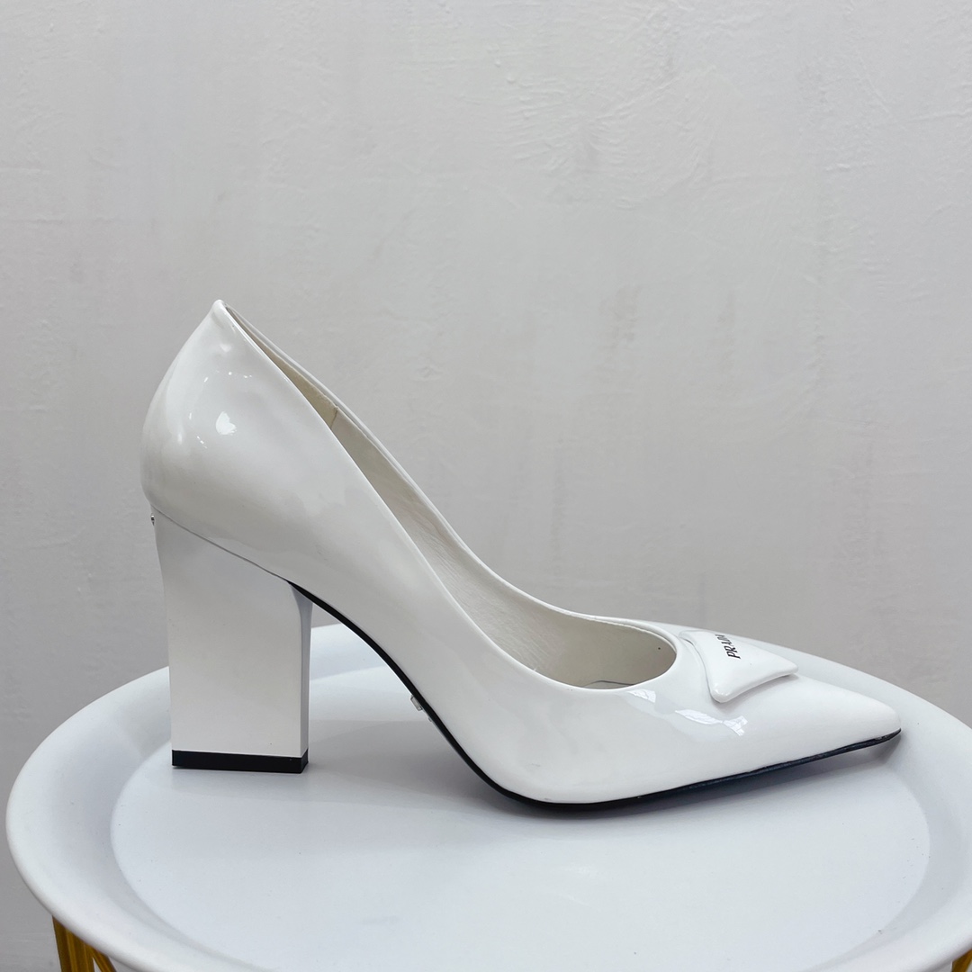 Prada Brushed Pumps White For Women Prada - Soul Replicas