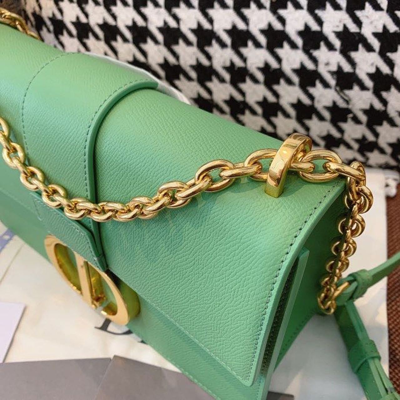 Christian Dior 30 Montaigne Chained Bag Deep Mint Green Box For Women 24cm/9in CD - Soul Replicas