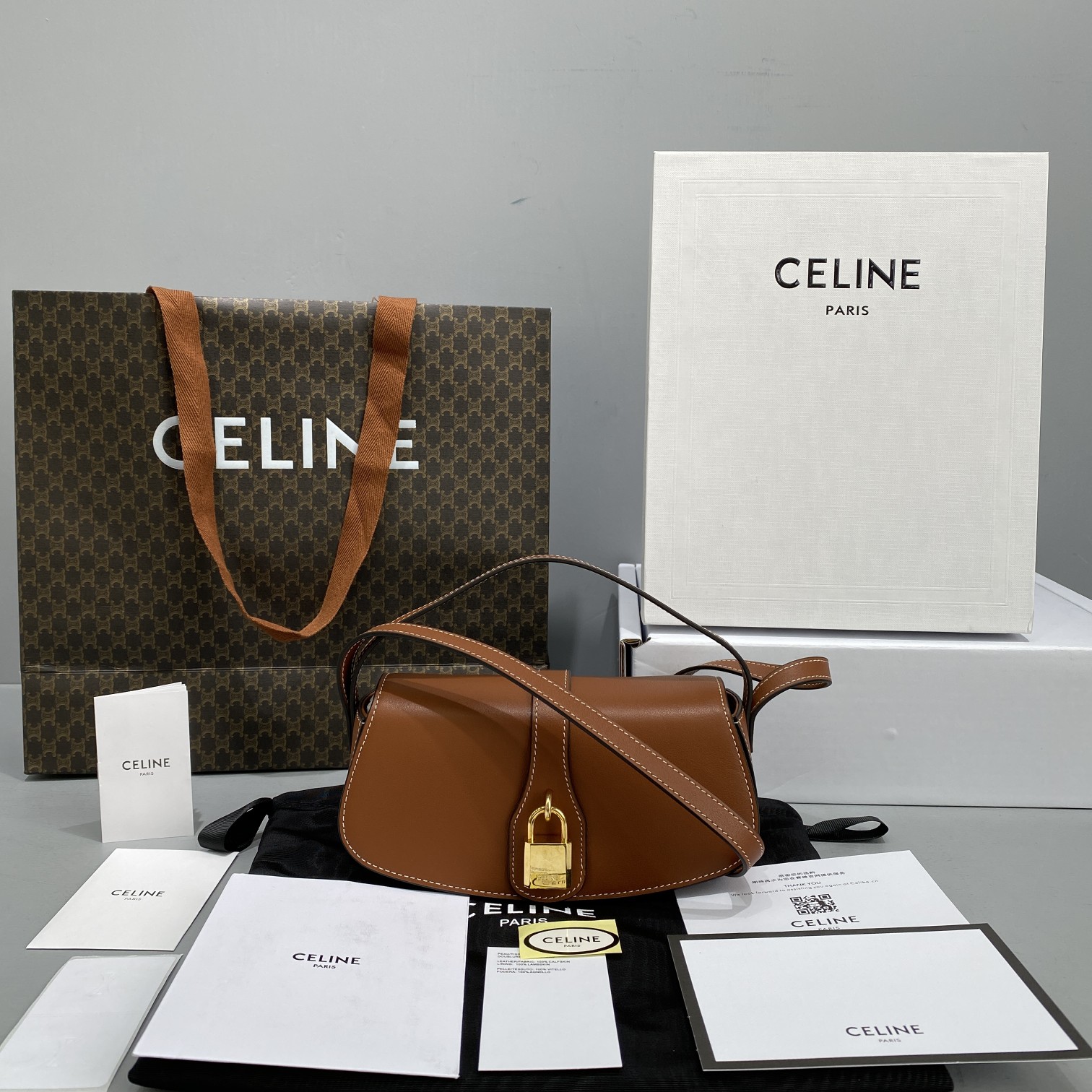 Celine Clutch On Strap Brown For Women 7in/18cm 10I593DQ1.04LU - Soul Replicas